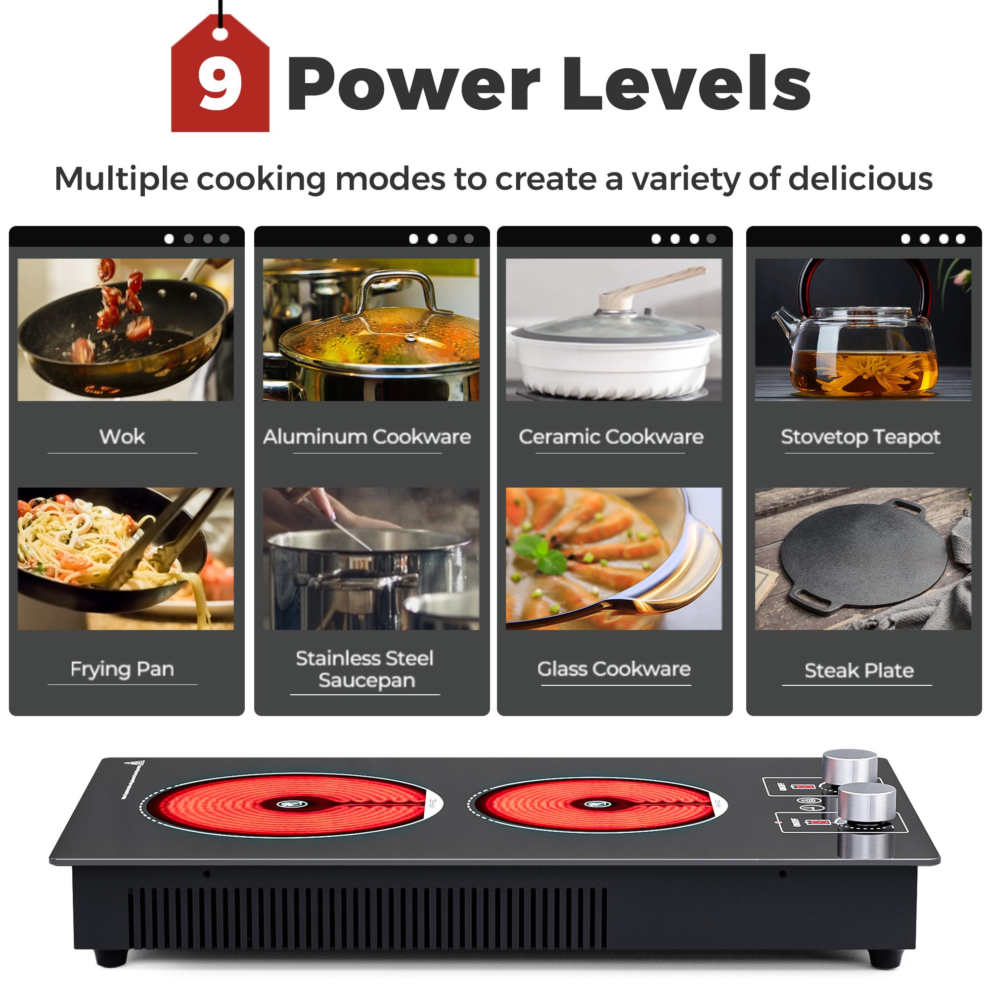2 burner electric cooktop​
