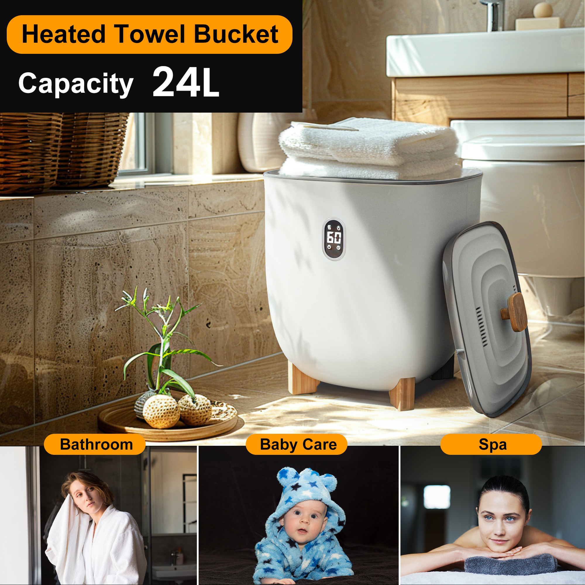 Advwin 24L Large Towel Warmer Bucket