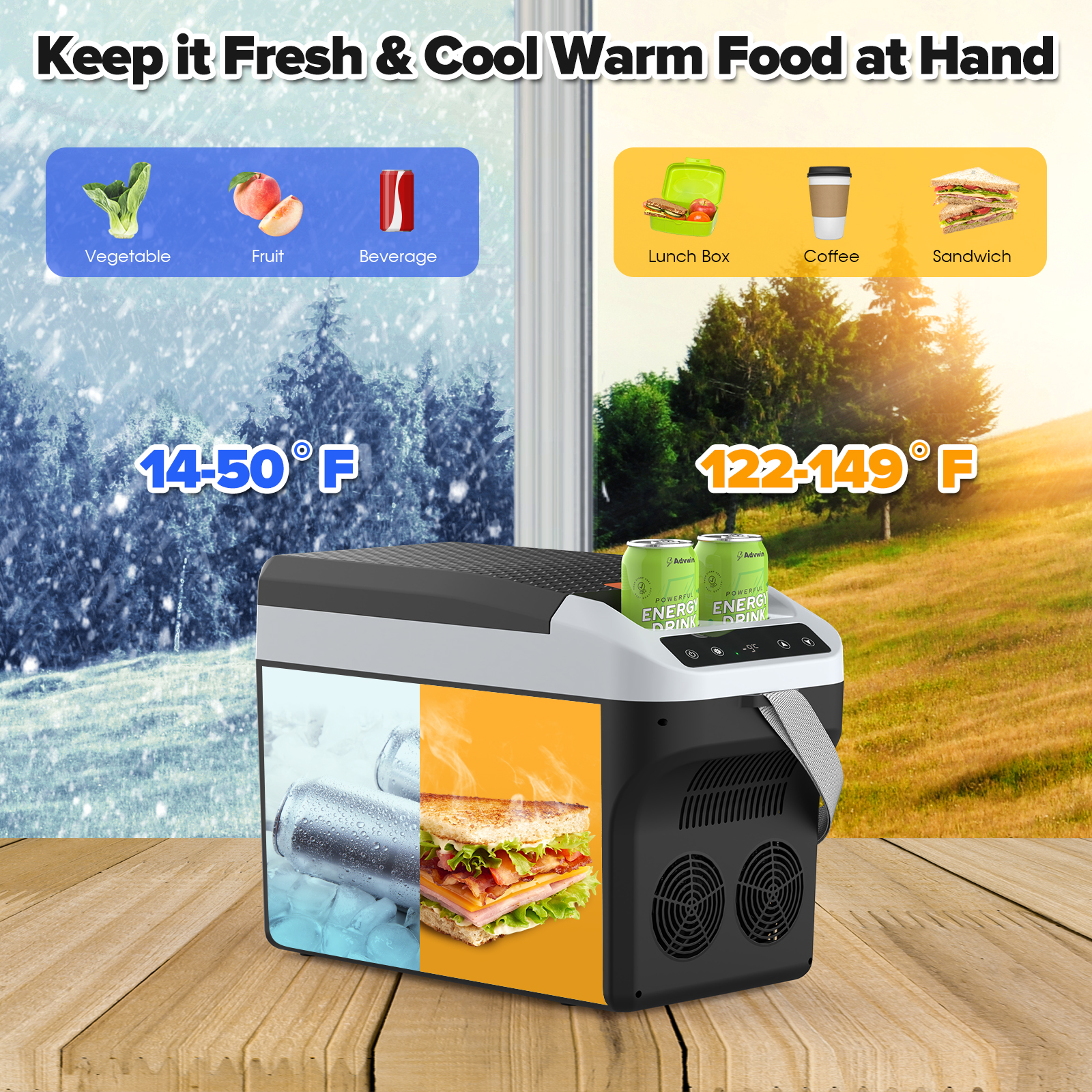 Advwin Portable Car Fridge Camping Cooler