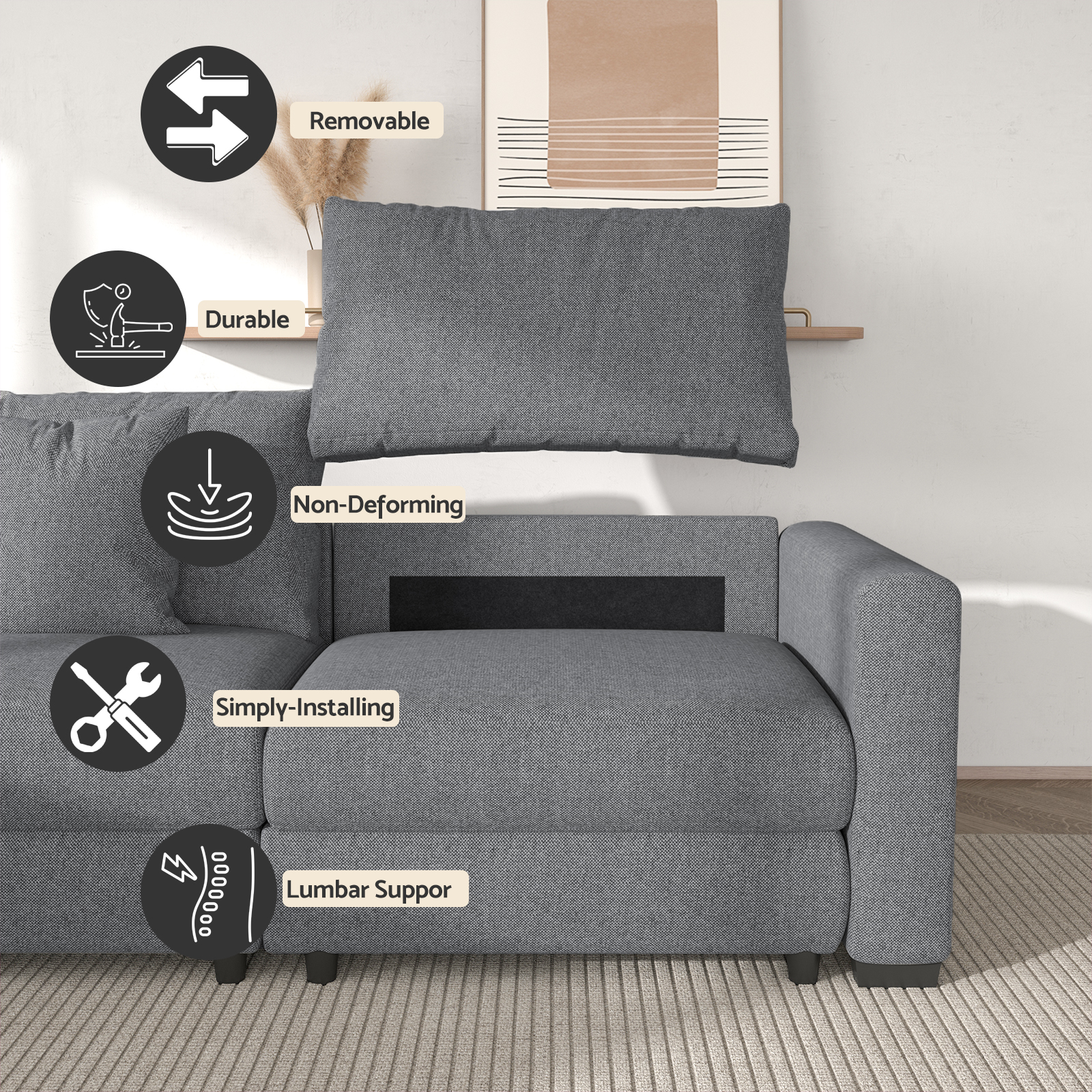 Advwin Oversized Corner Couches With Storage Armrest