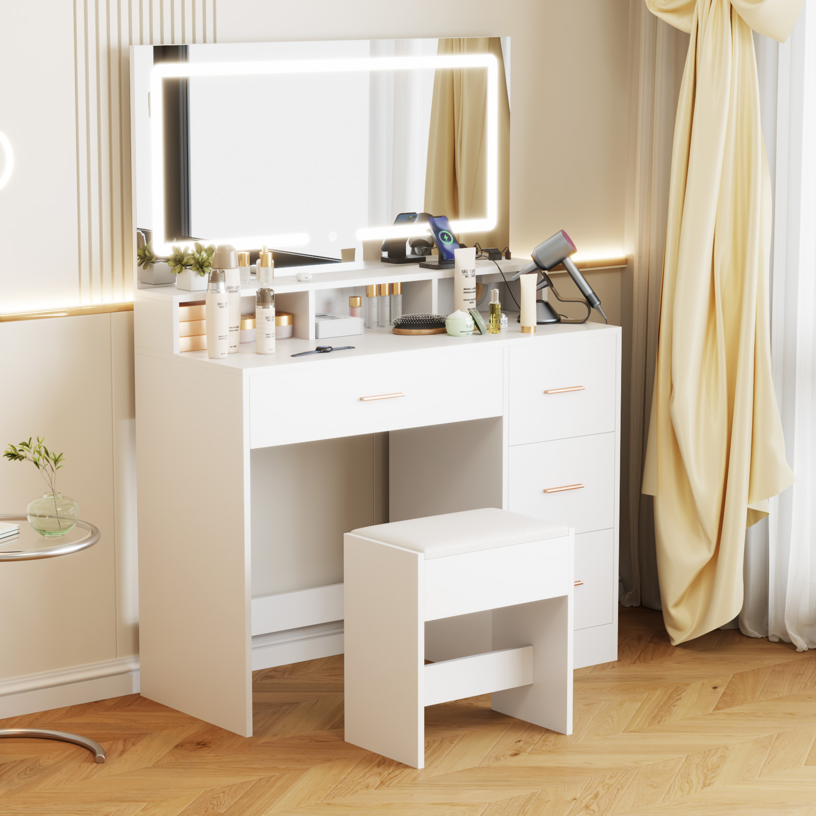 Advwin white desk for makeup