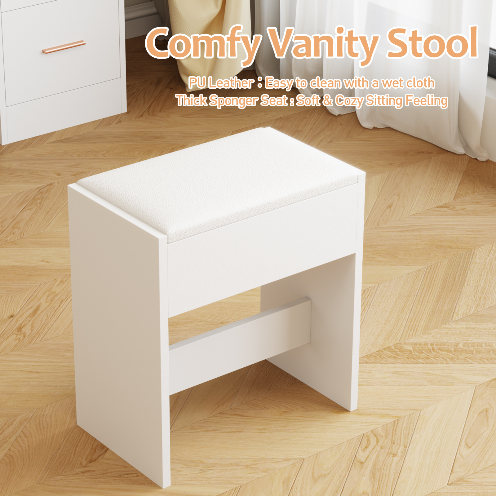 Advwin makeup desk with comfy vanity stool