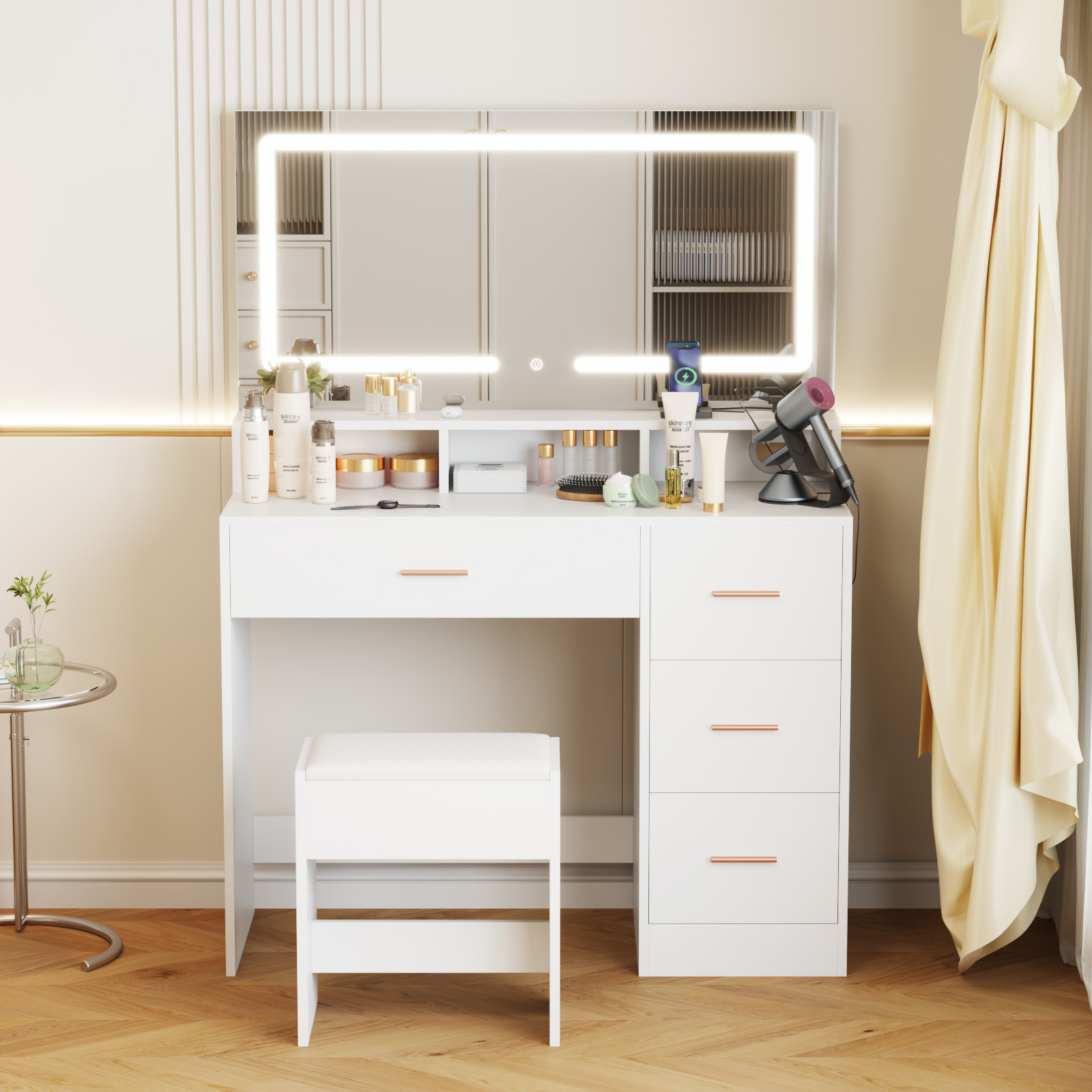 Advwin white desk makeup