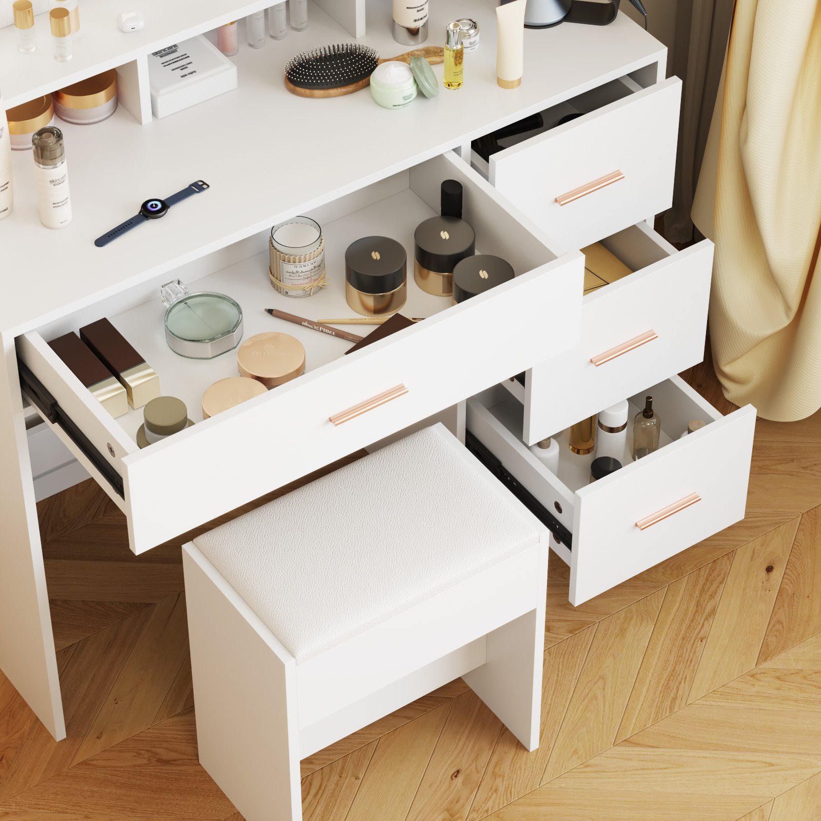 Advwin small white makeup vanity