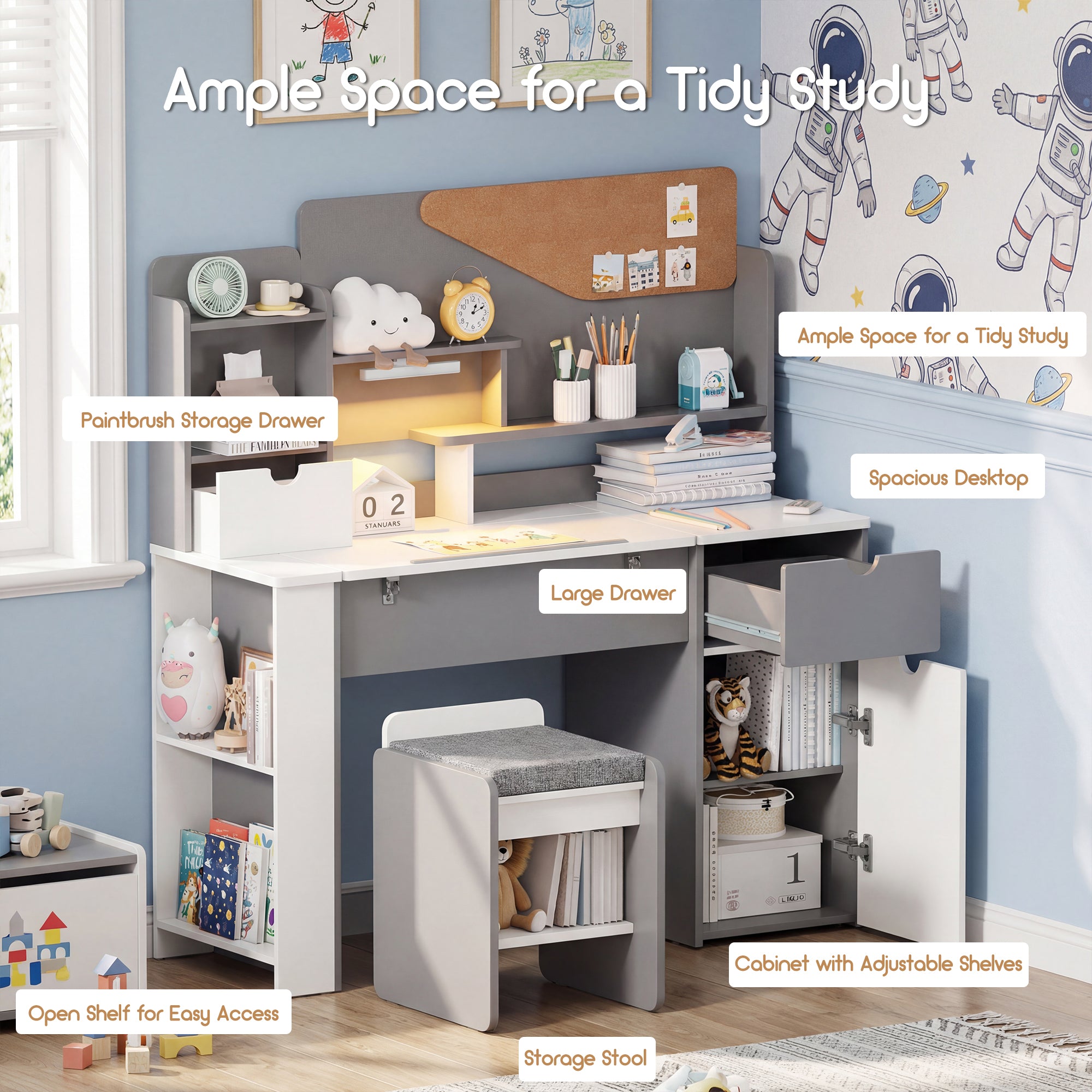 Advwin Multifunctional Kids Desk and Chair Set