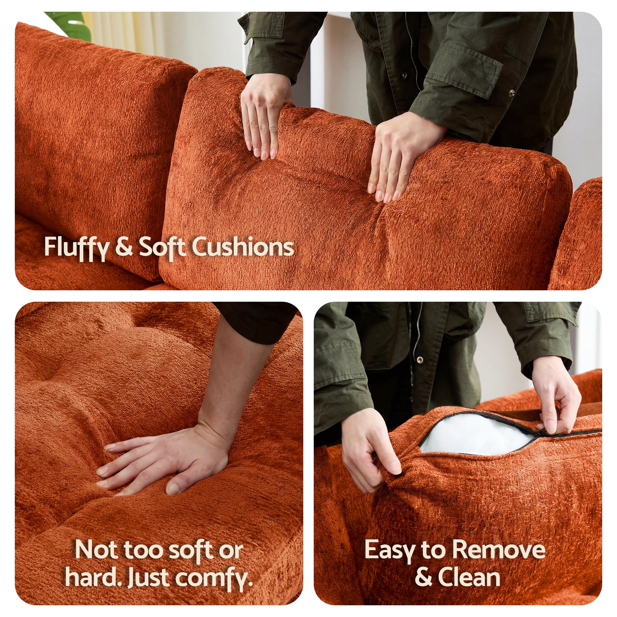 Advwin Oversized Sectional Sofa with Storage Ottoman
