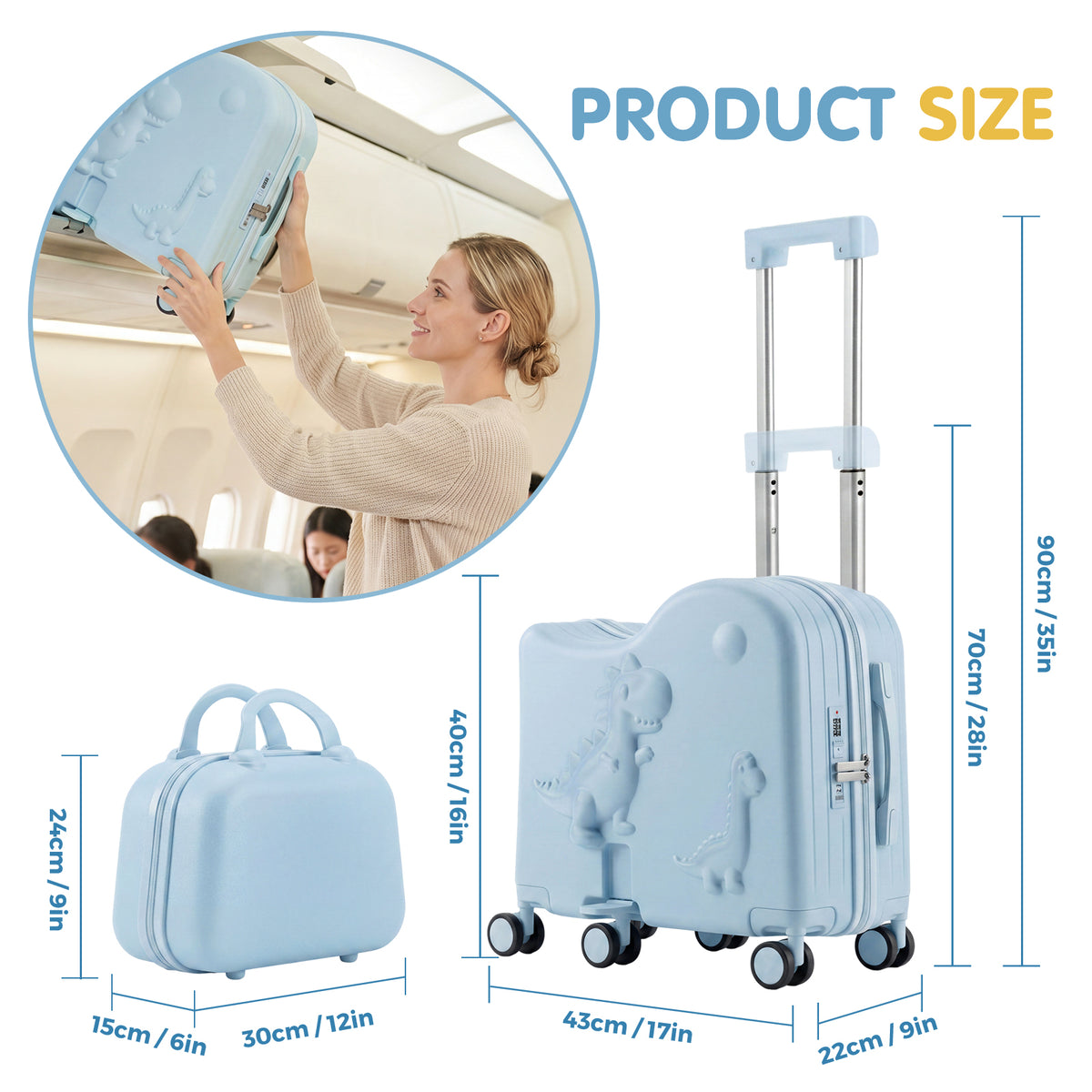 Advwin 20" Carry-On Suitcase with 12" Portable Bag (Pre-Order)