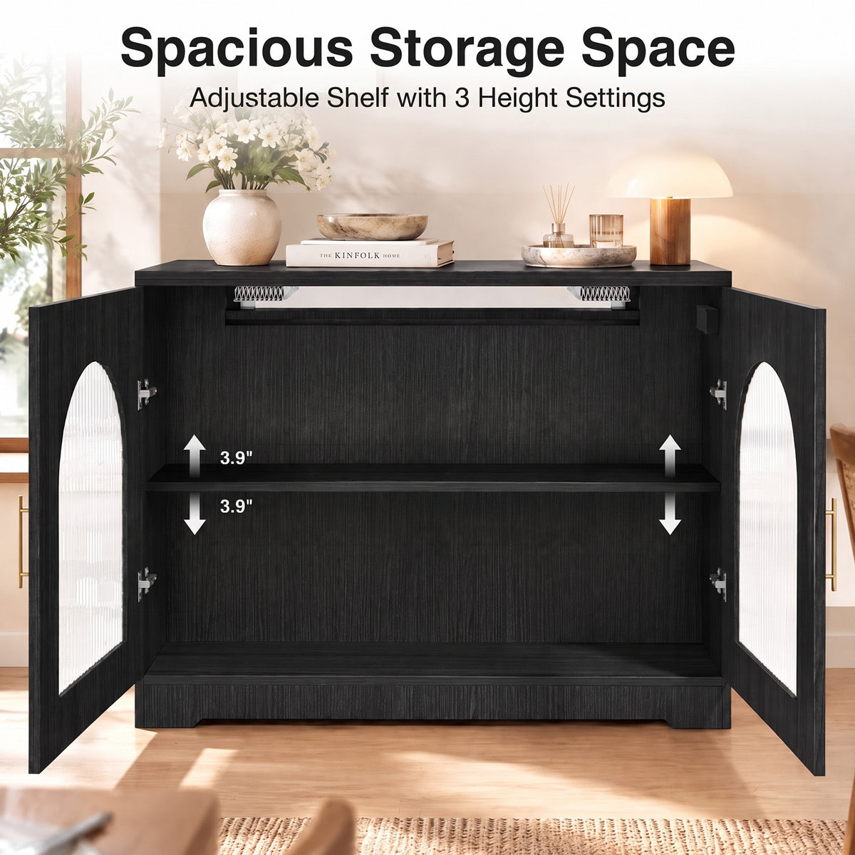 Advwin Extendable Dining Table with Storage Cabinet