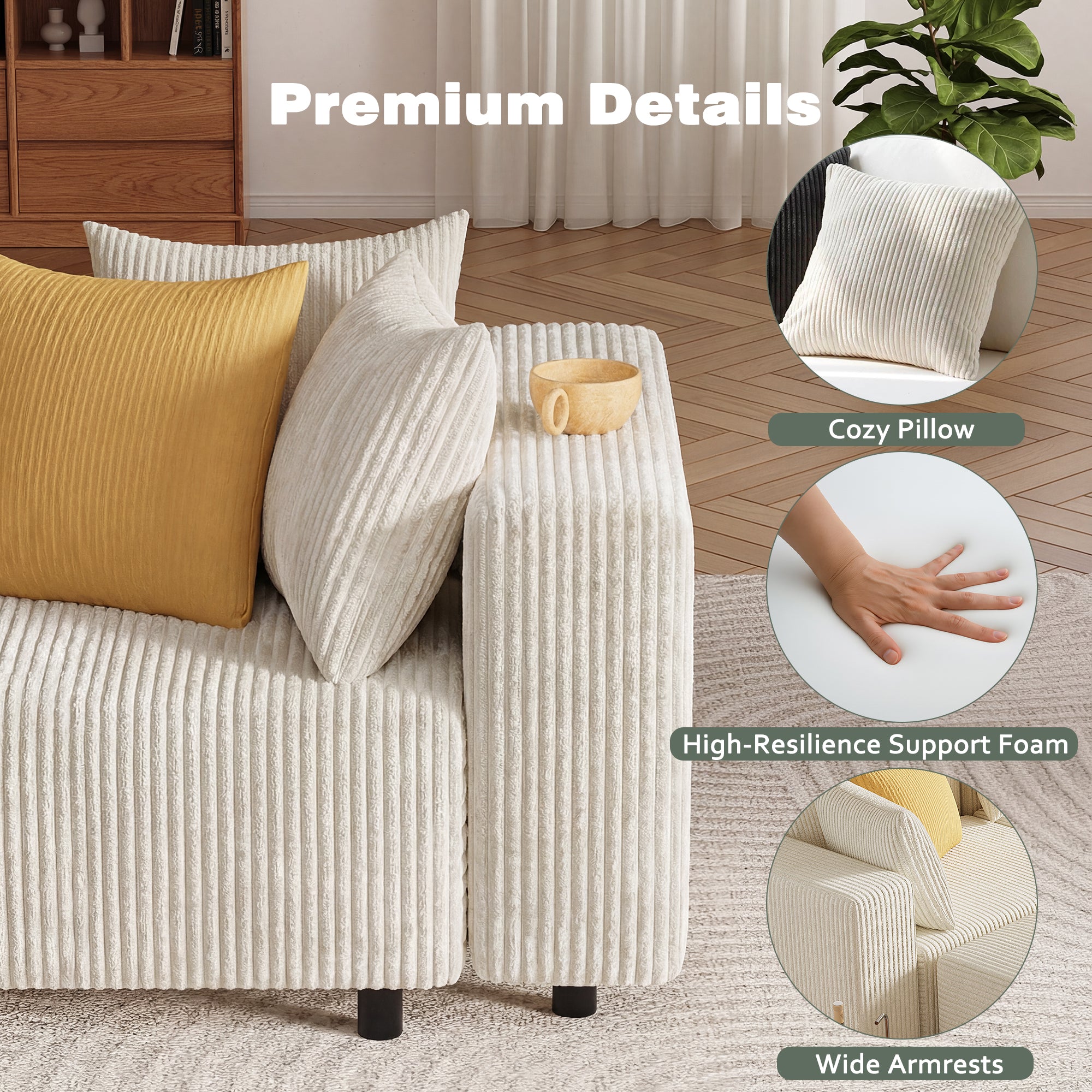 Advwin Boneless Cloud Modern Oversized Modular Sectional Sofa