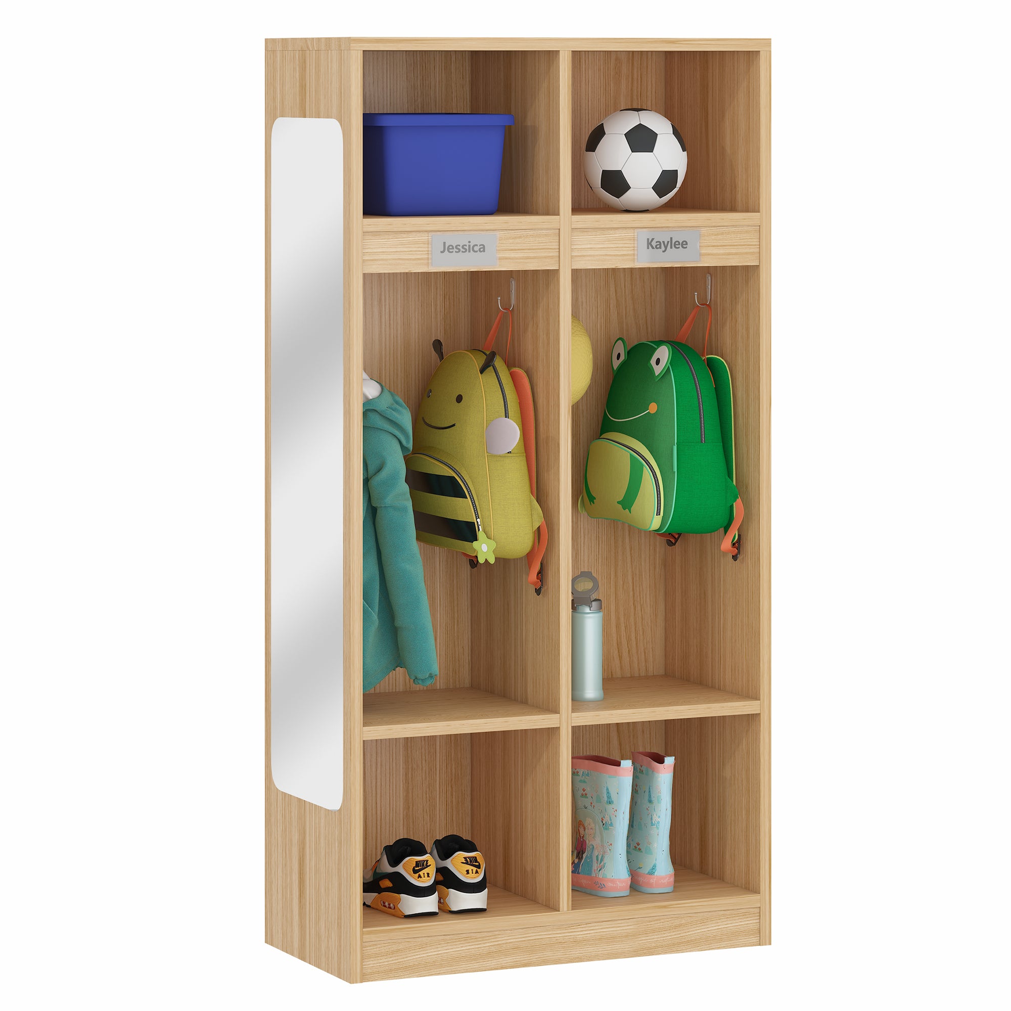 Advwin 2-Section Classroom Coat Locker w/ 4 Cubbies