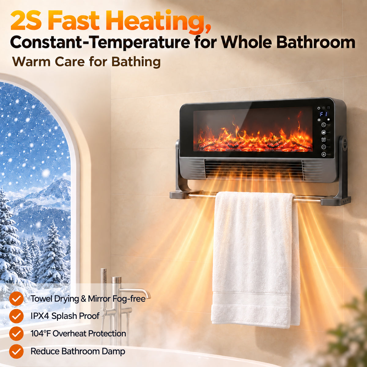 Advwin 1500W Wall-Mounted & Freestanding Space Heater
