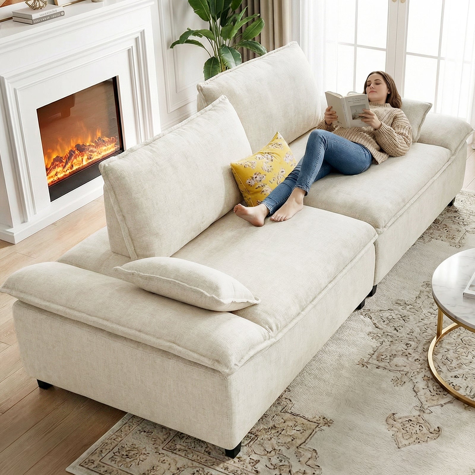 Advwin 114” Oversized Sailboat Cloud Couch