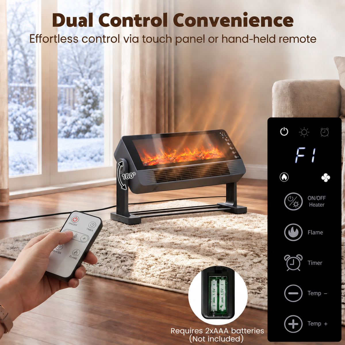 Advwin 1500W Wall-Mounted & Freestanding Space Heater