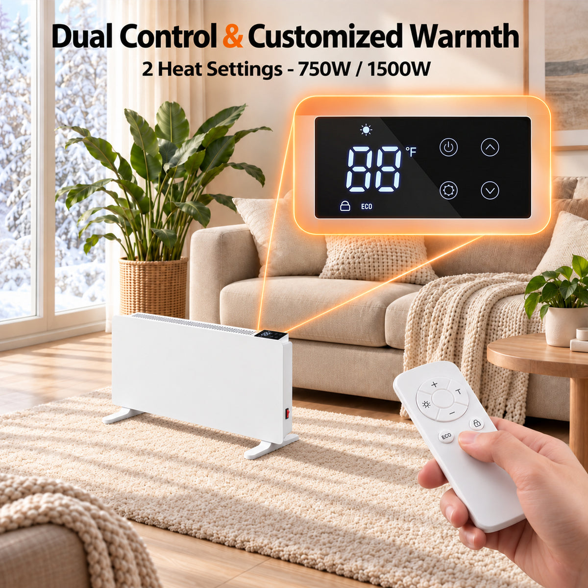 Advwin 1500W Convection Panel Heater