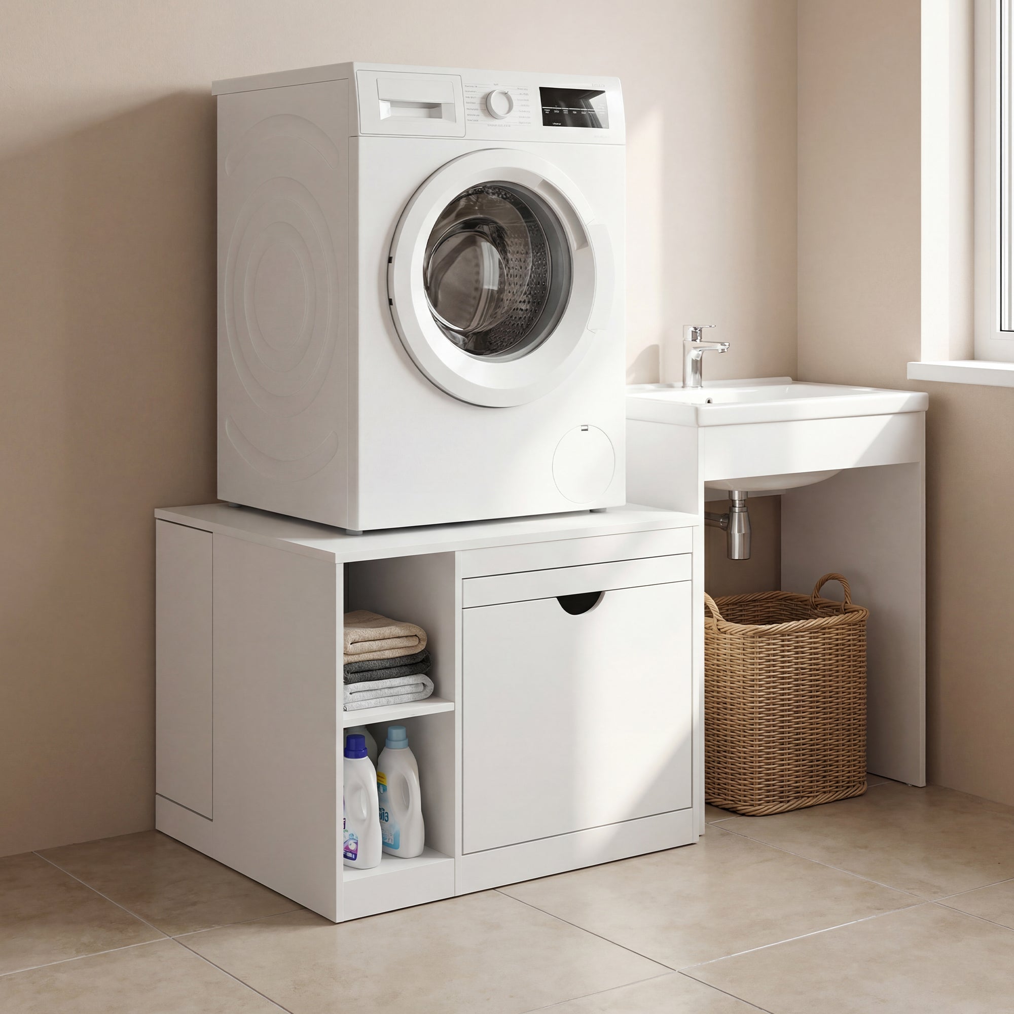Advwin Washer and Dryer Pedestal w/ Basket Tray