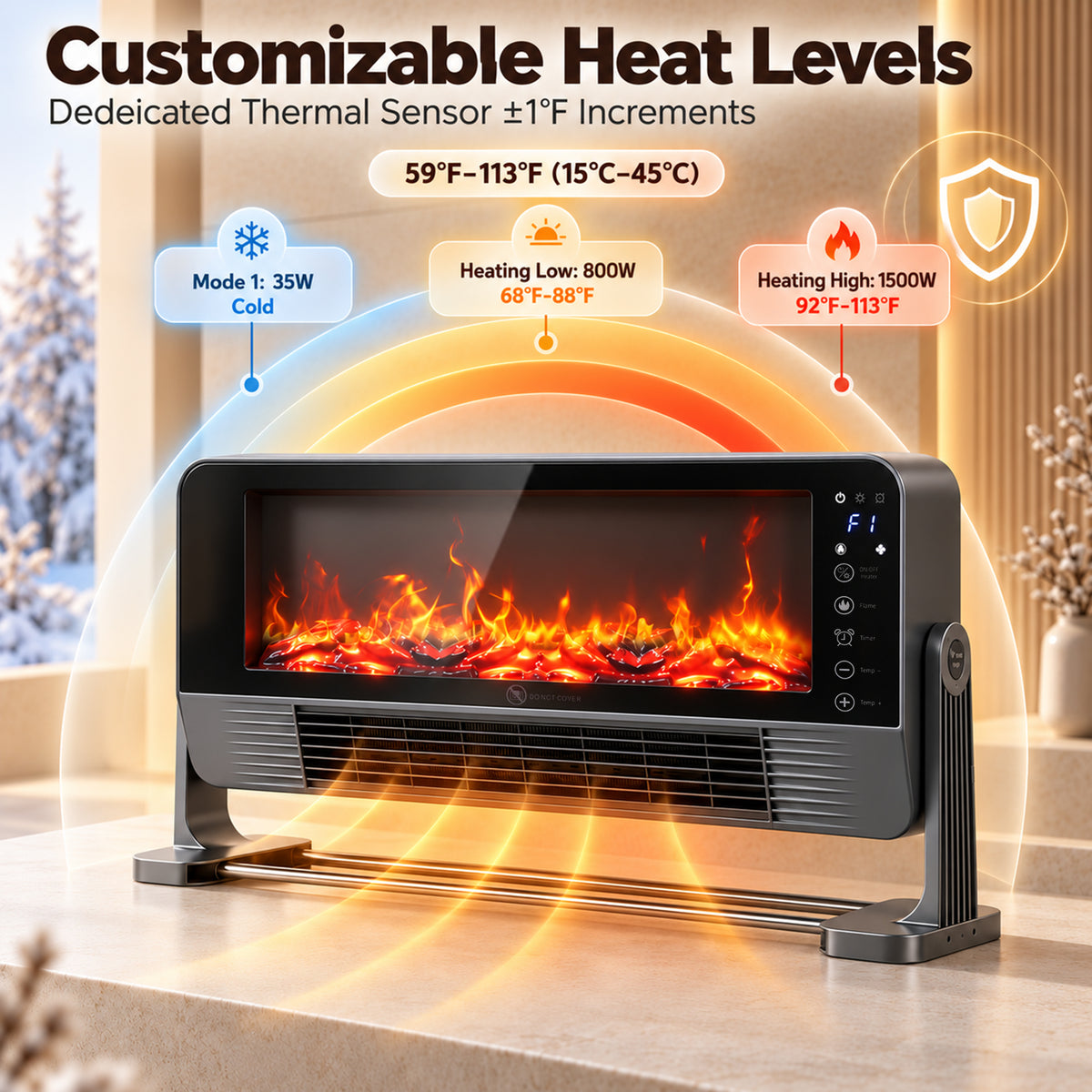 Advwin 1500W Wall-Mounted & Freestanding Space Heater
