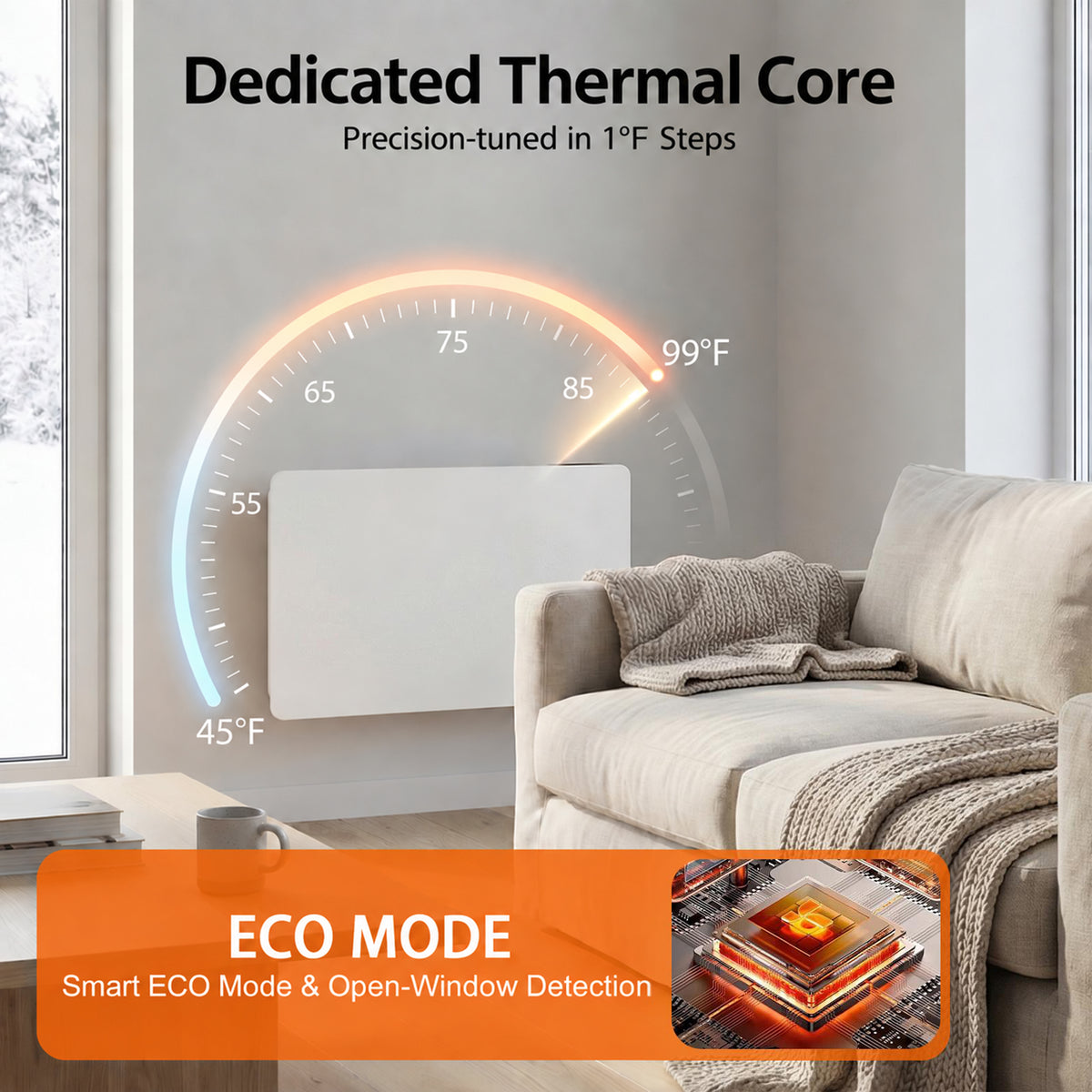 Advwin 1500W Convection Panel Heater