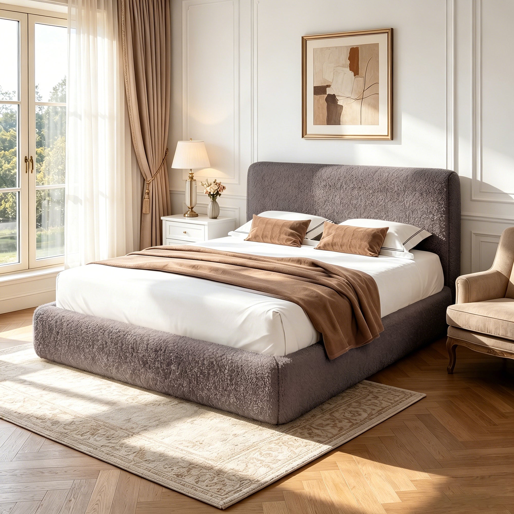 Advwin Cloud Bed Frame with Headboard