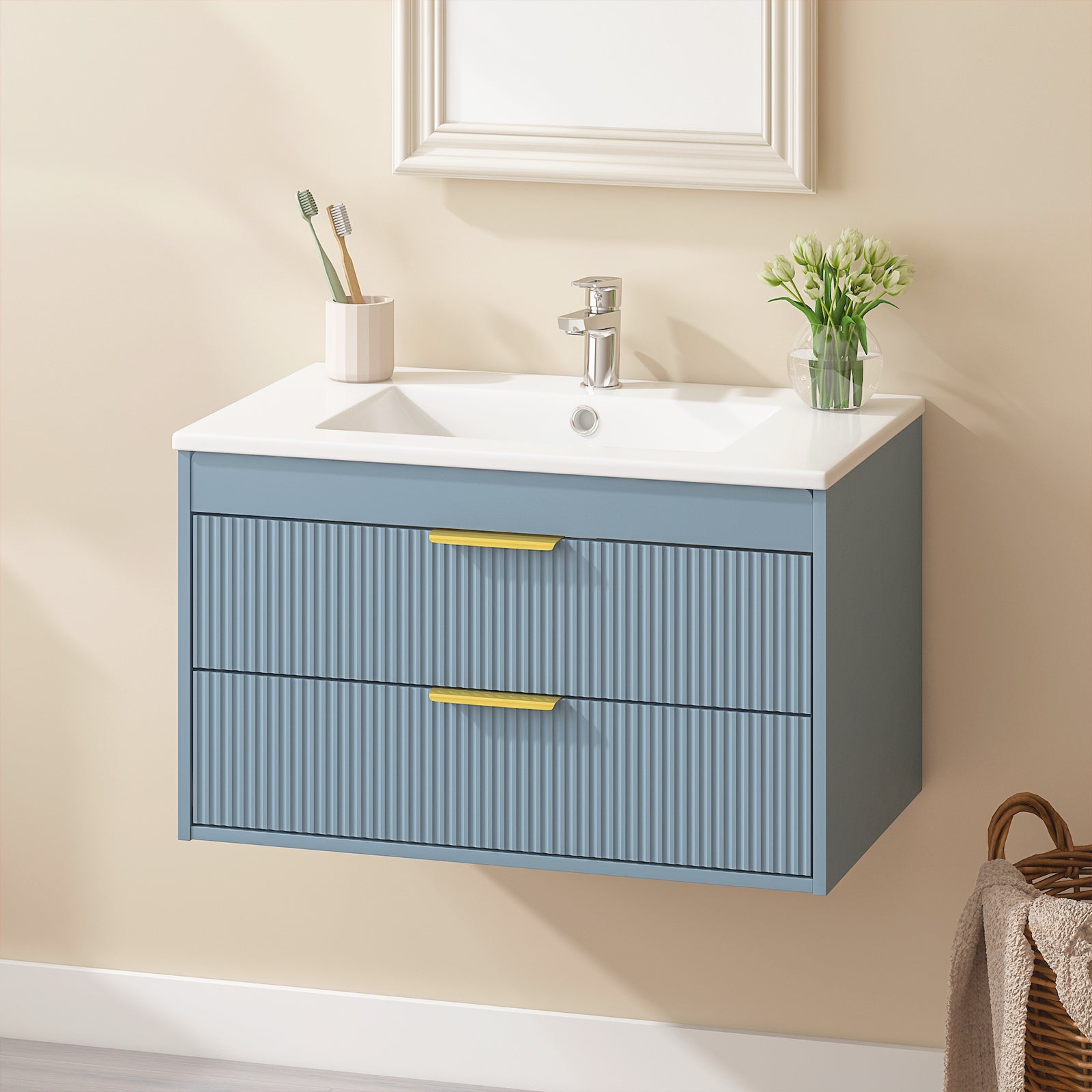 Advwin Bathroom Vanity with Ceramic Sink