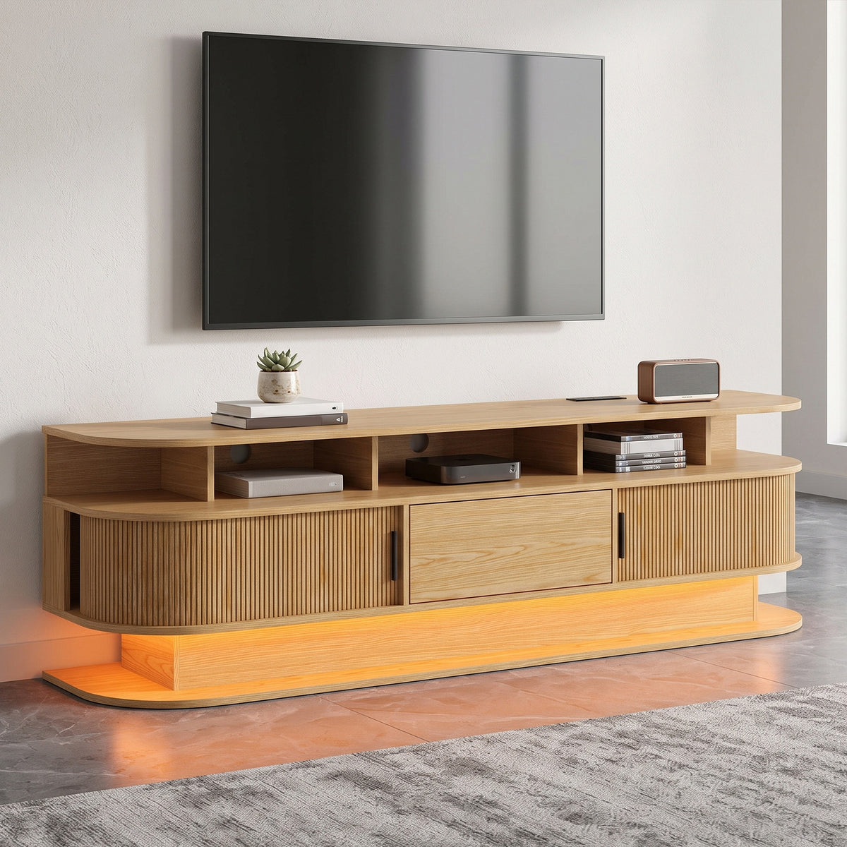 Advwin 68” Fluted Mid Century Modern TV Stand