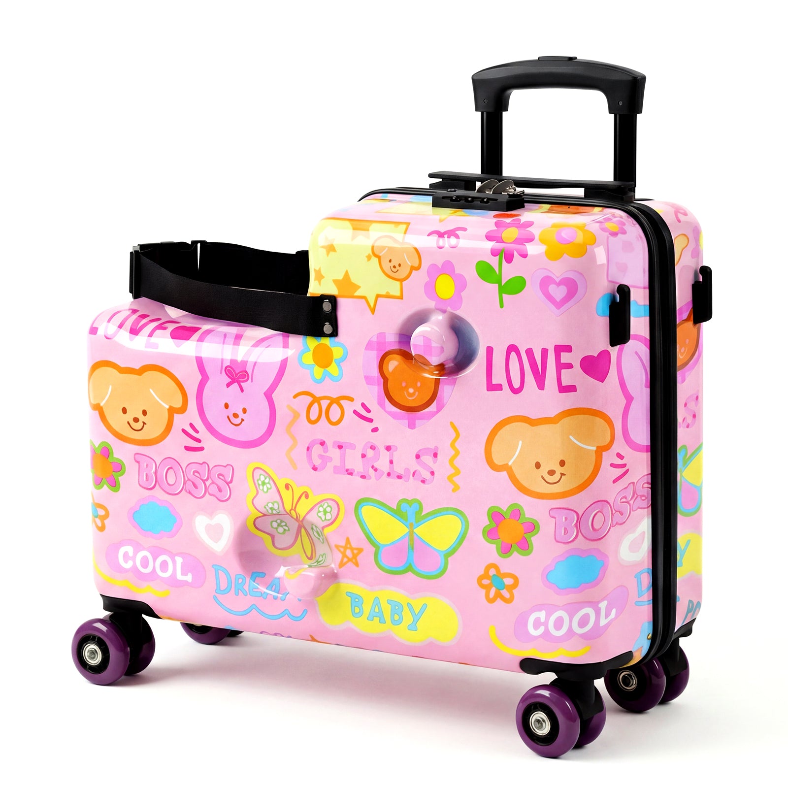 Advwin 20" Cute Pattern Ride-On Suitcase