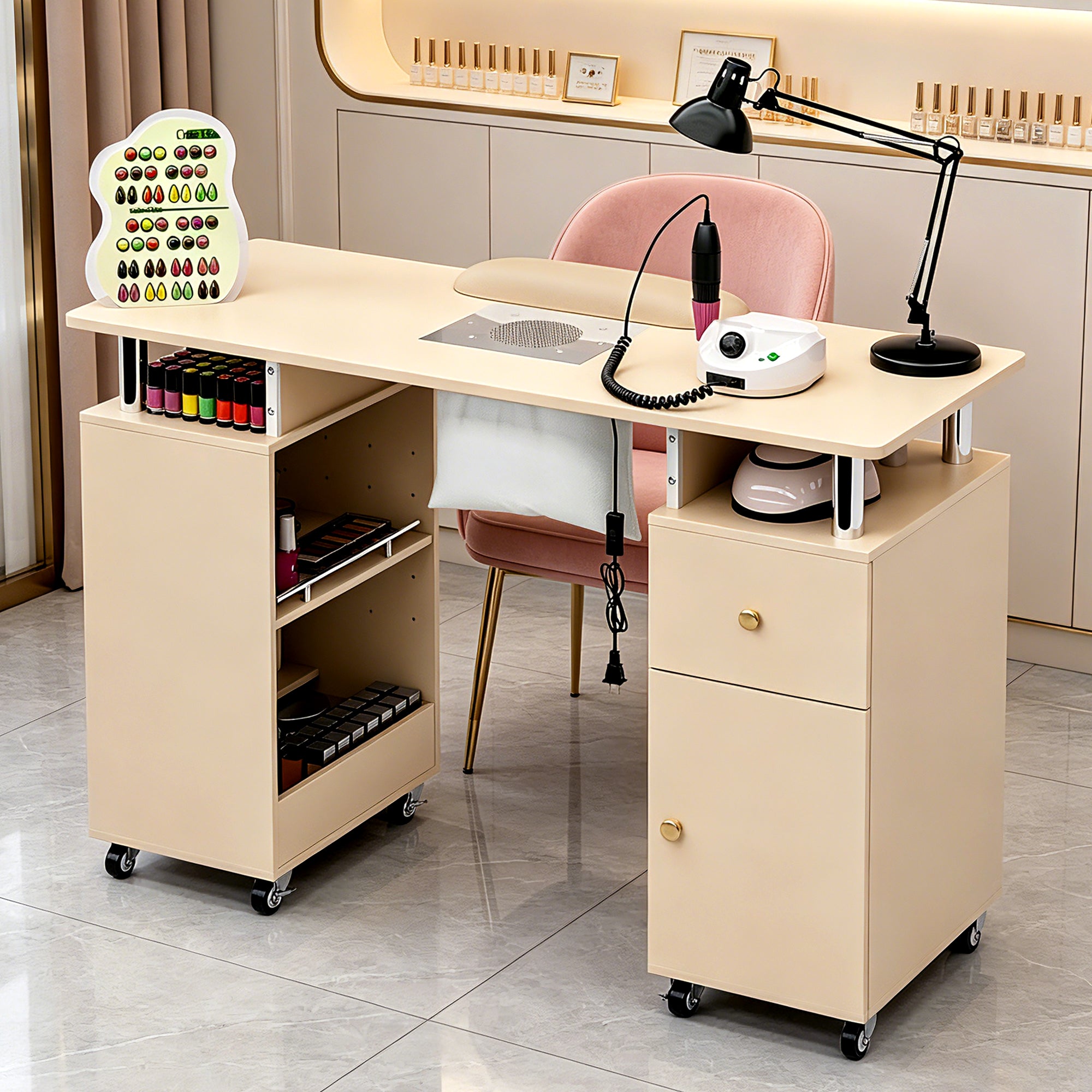 Advwin Nail Table w/ Dust Collector & Wrist Rest