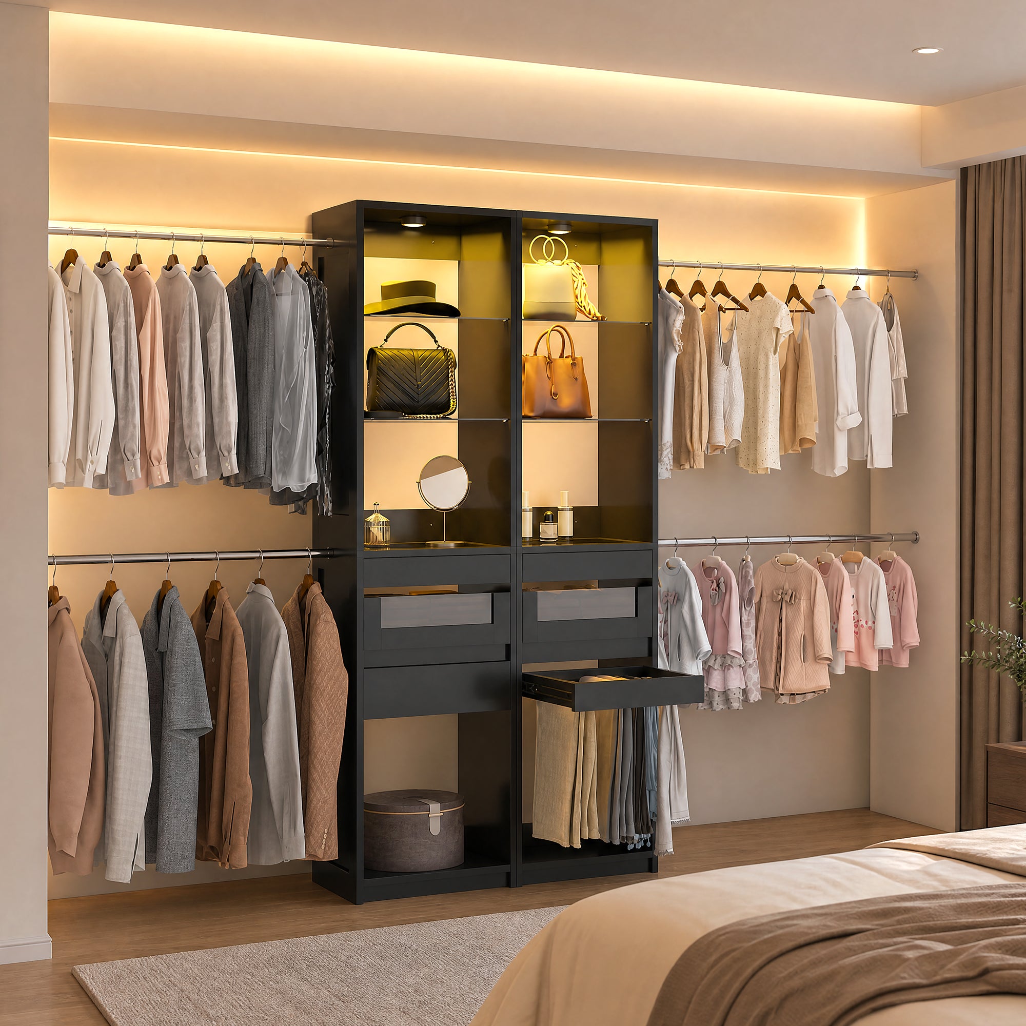 Advwin 6-12 Ft Closet System with LED Lighting
