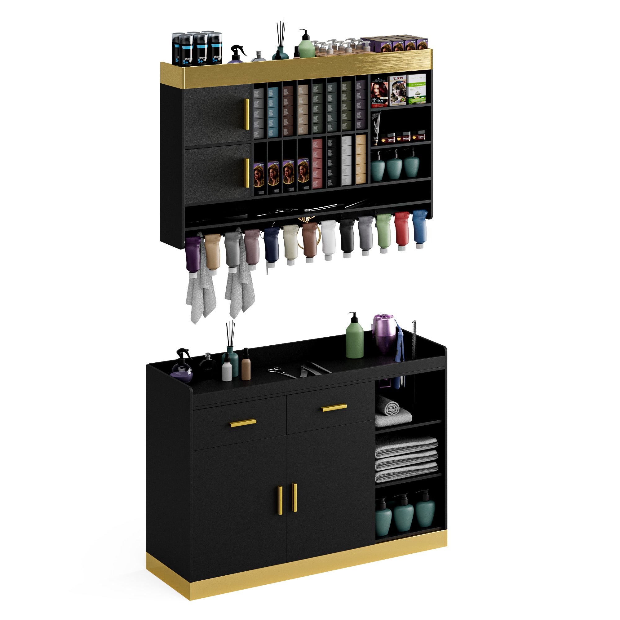 Advwin Wall Mounted & Floor Salon Station Set