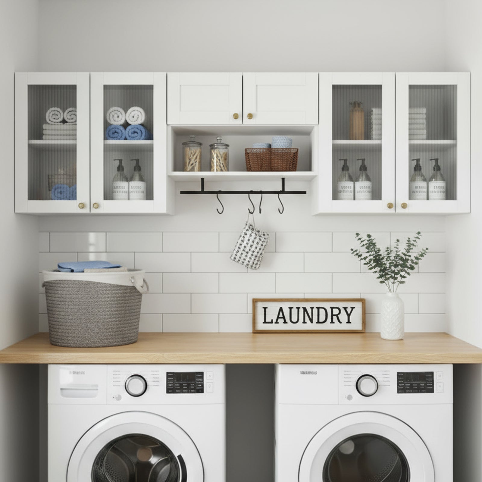 Advwin Wall Mounted Laundry Room Cabinet Set