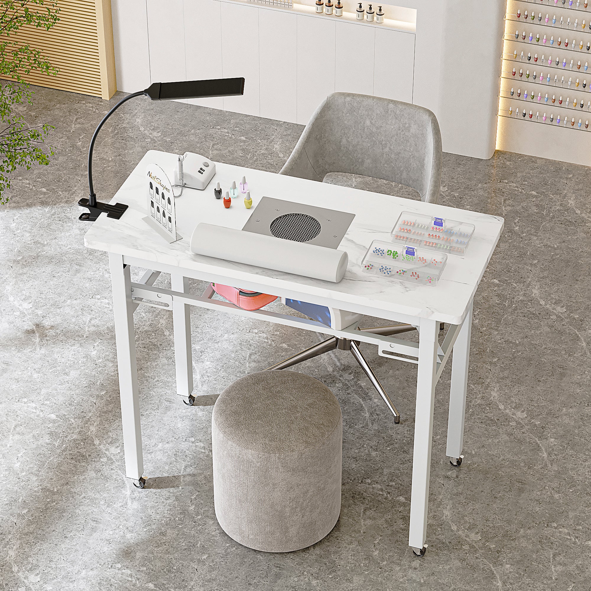 Advwin Nail Table w/ Dust Collector Portable