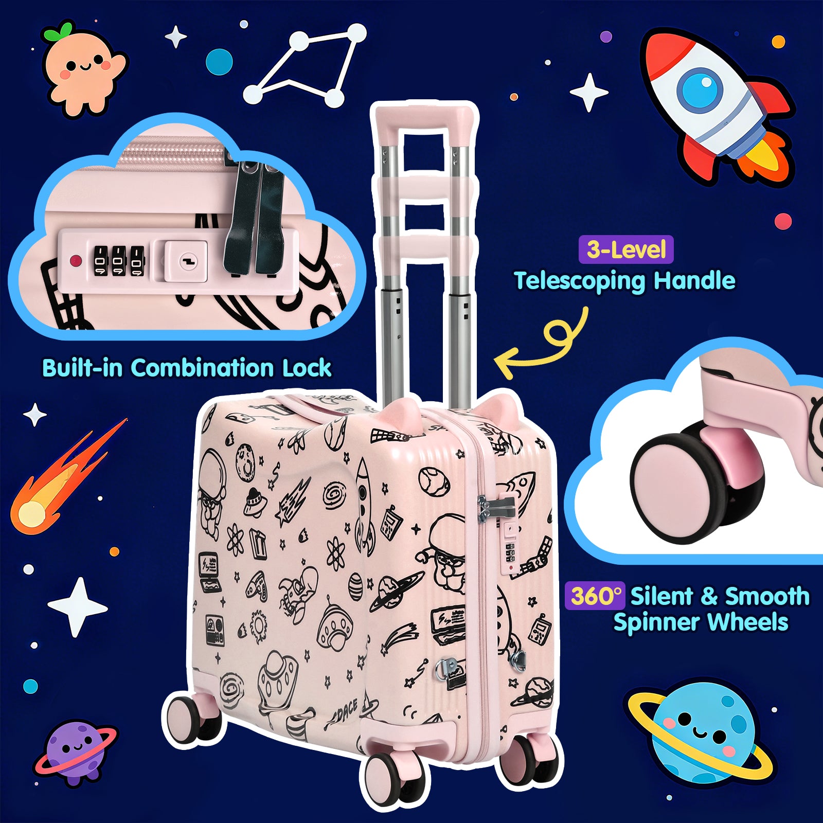 Advwin Kids Ride-On Suitcase DIY Coloring Design