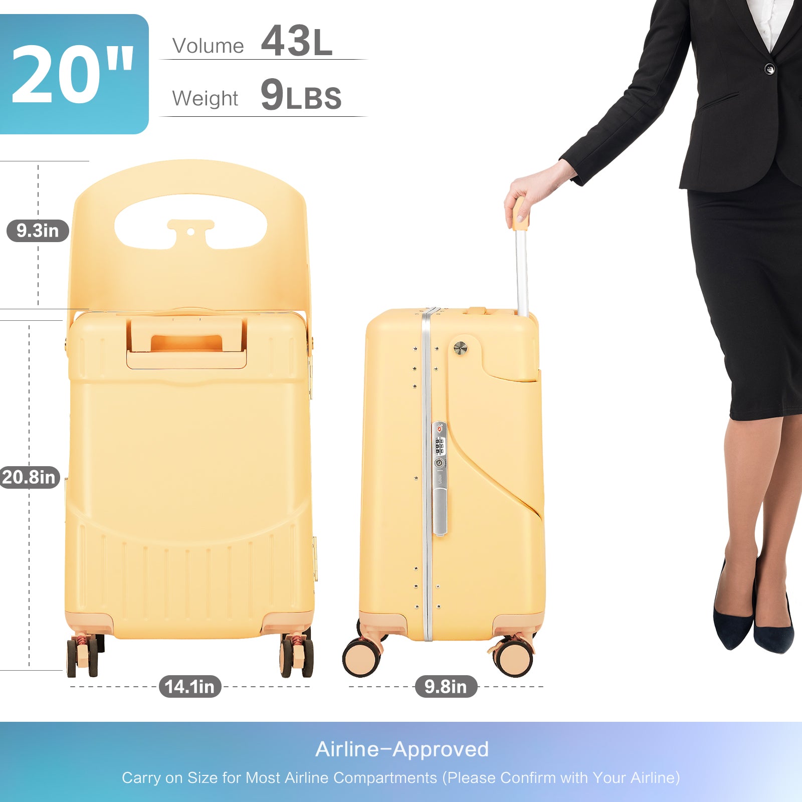 Advwin 20" Luggage with Foldable Child Seat