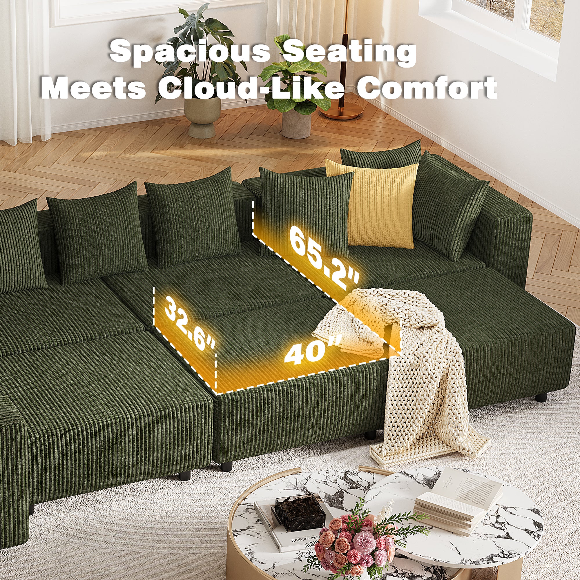 Advwin Boneless Cloud Modern Oversized Modular Sectional Sofa