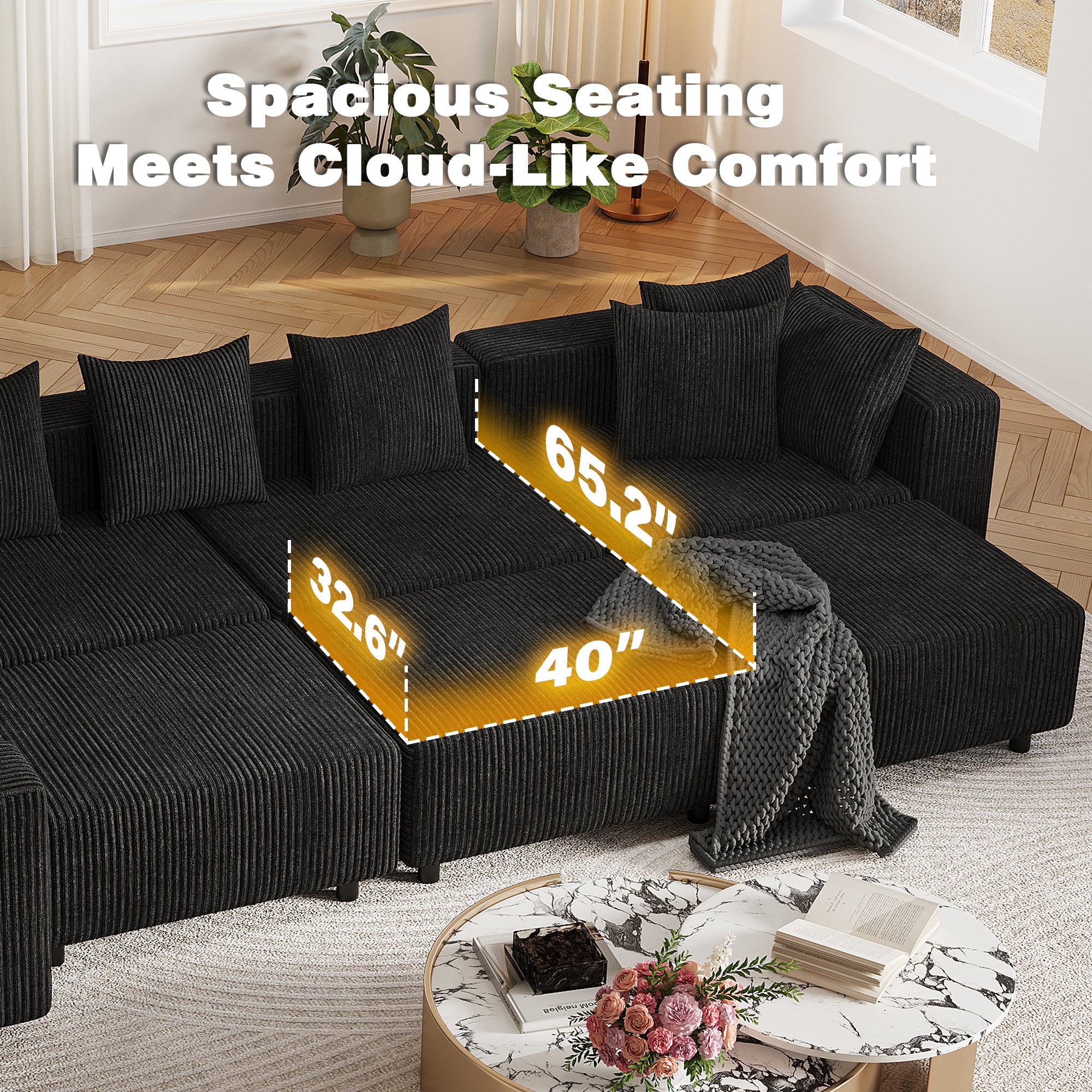 Advwin Boneless Cloud Modern Oversized Modular Sectional Sofa