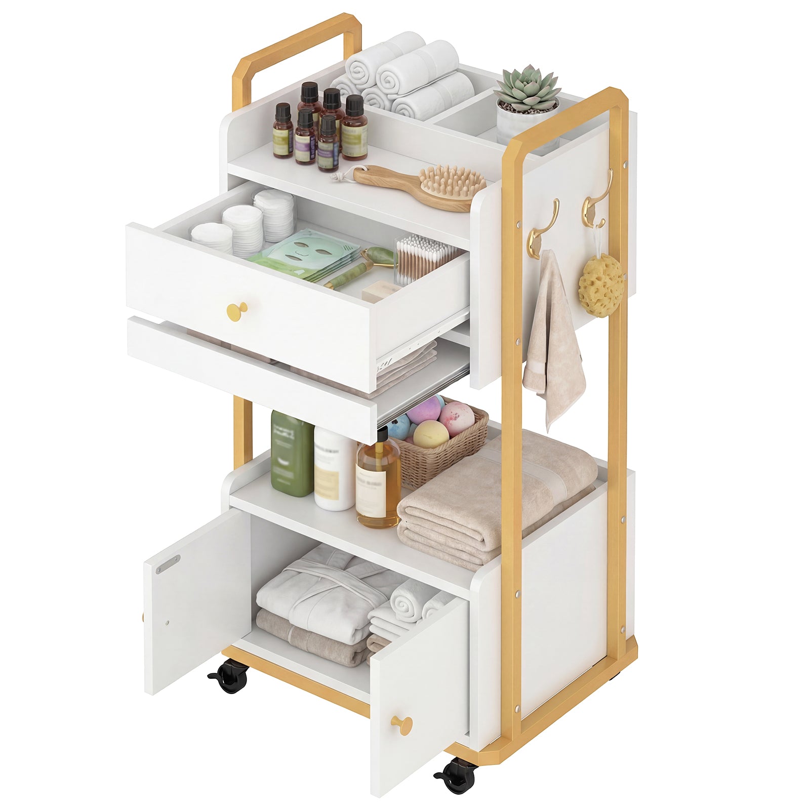 Advwin Spa Salon Trolley with Storage Cabinet