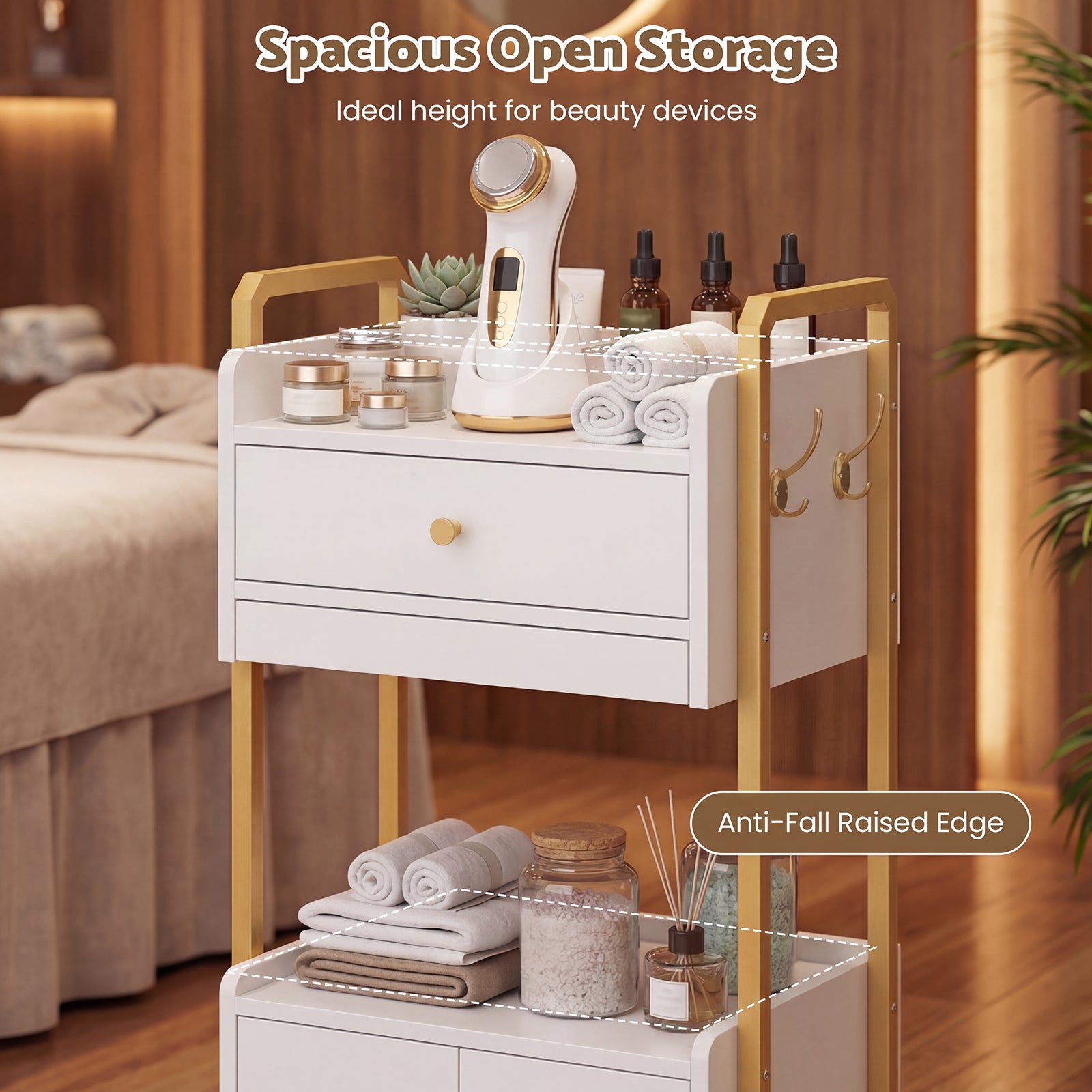 Advwin Spa Salon Trolley with Storage Cabinet