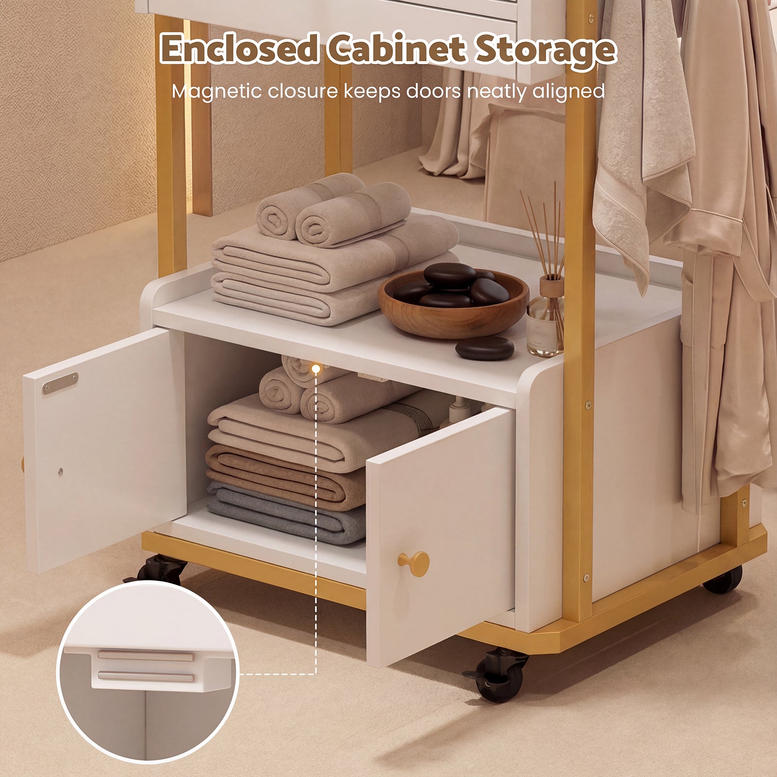 Advwin Spa Salon Trolley with Storage Cabinet