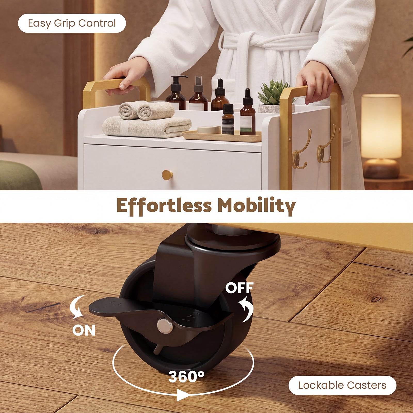 Advwin Spa Salon Trolley with Storage Cabinet