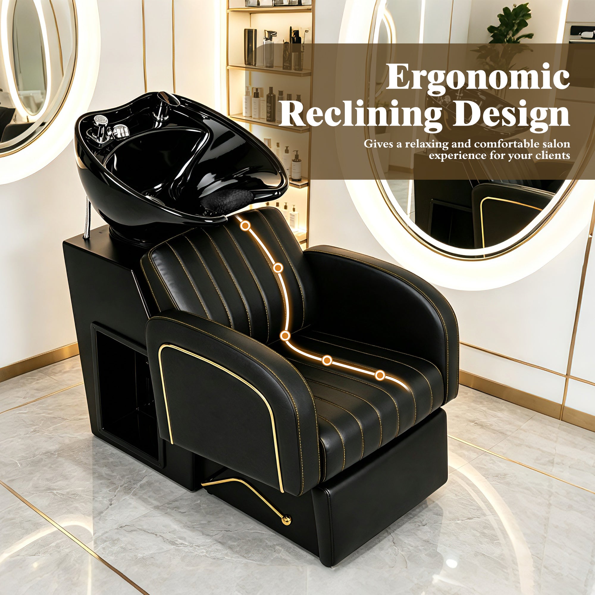 Advwin Salon Shampoo Bowl and Chair Set
