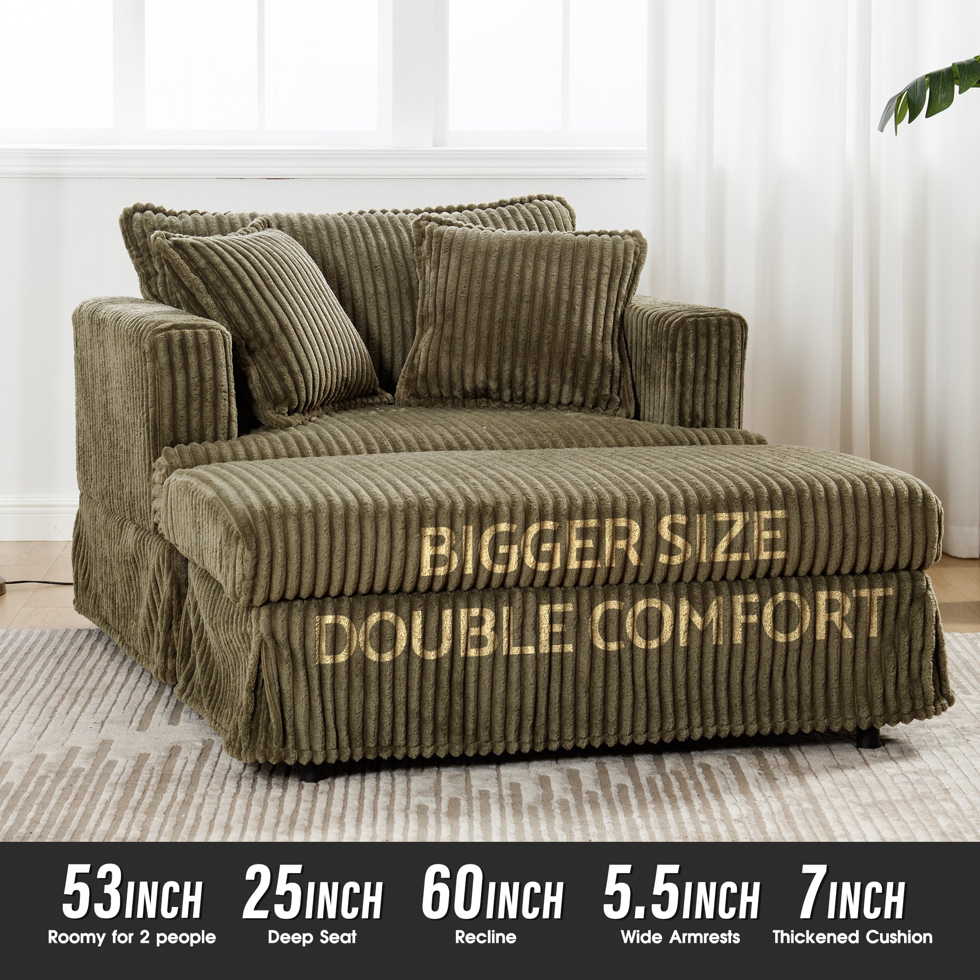 Advwin Single Sofa Oversized Chaise Lounge