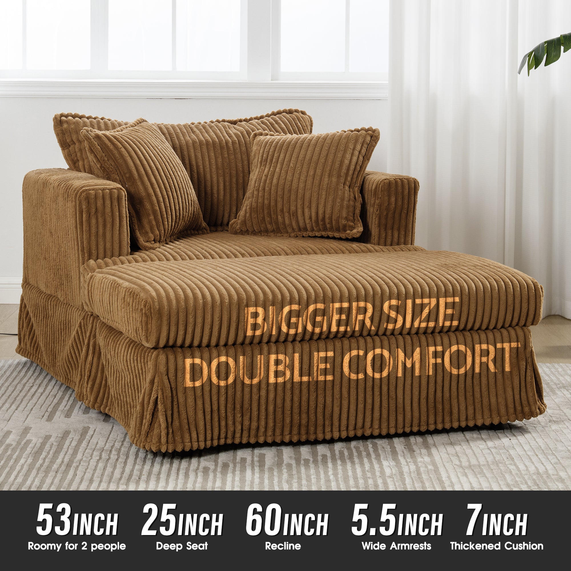 Advwin Single Sofa Oversized Chaise Lounge