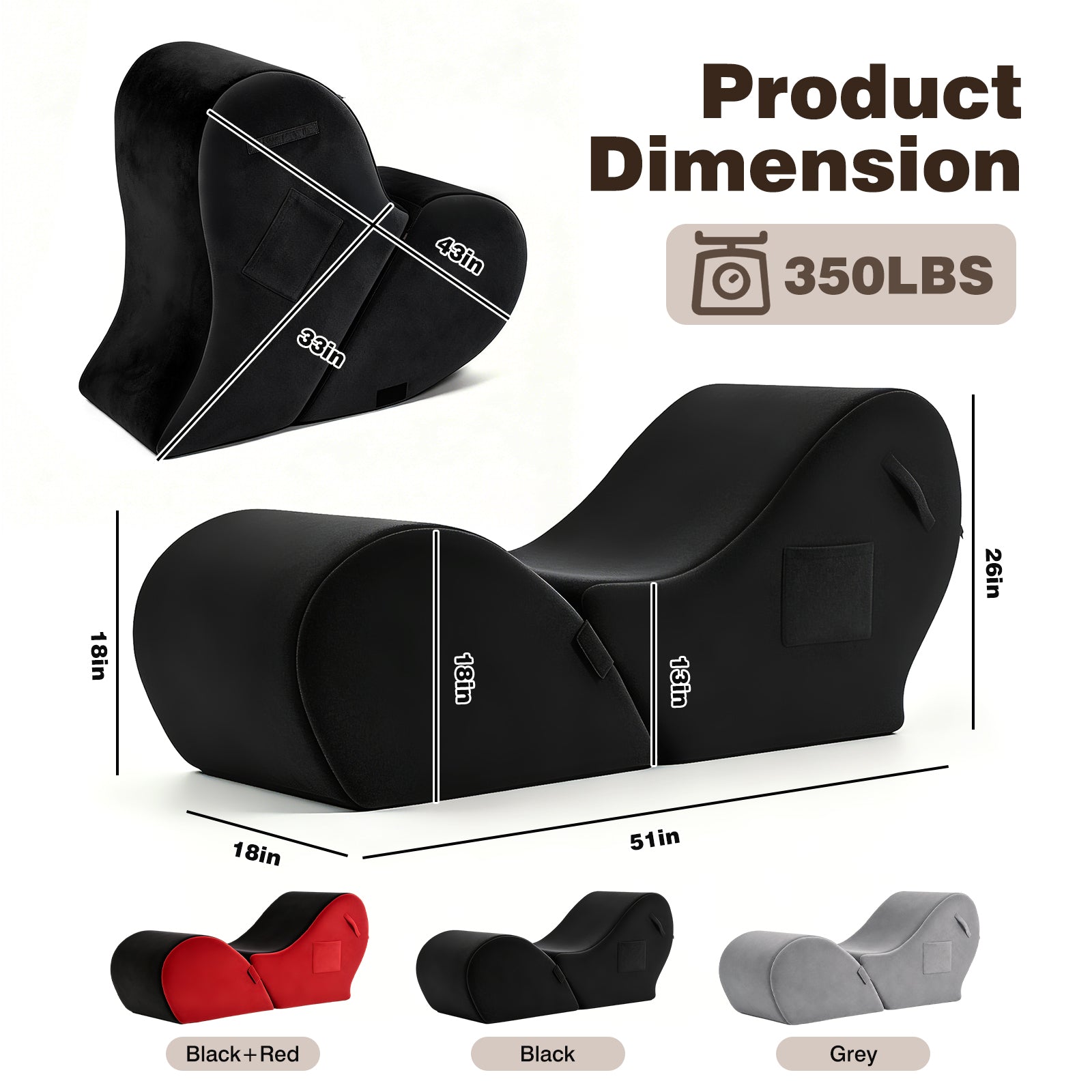 Advwin Convertible Yoga Chaise Lounge for Adults