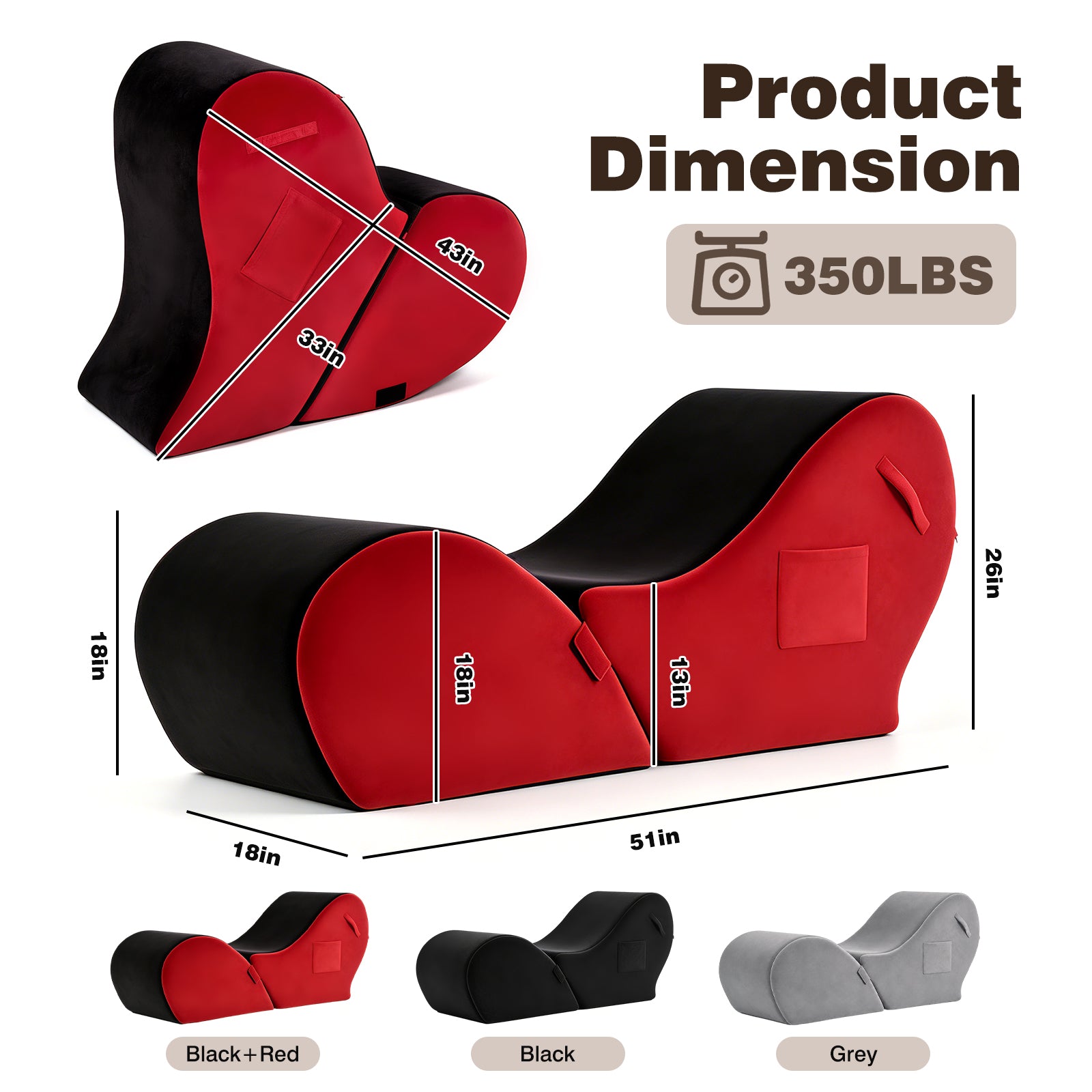 Advwin Convertible Yoga Chaise Lounge for Adults