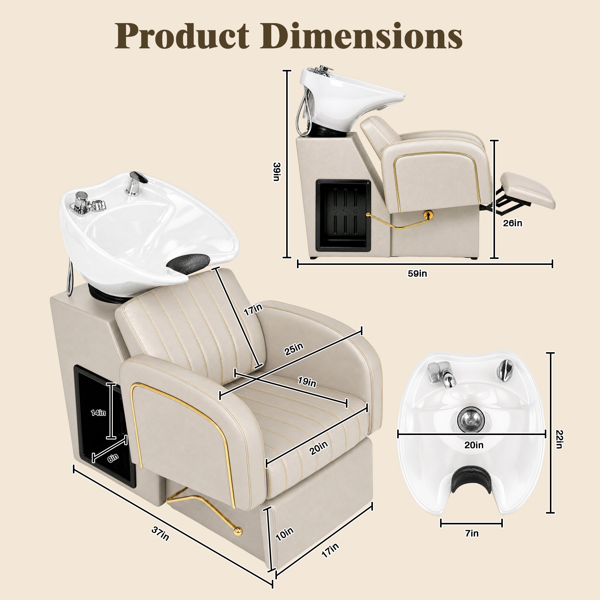 Advwin Salon Shampoo Bowl and Chair Set