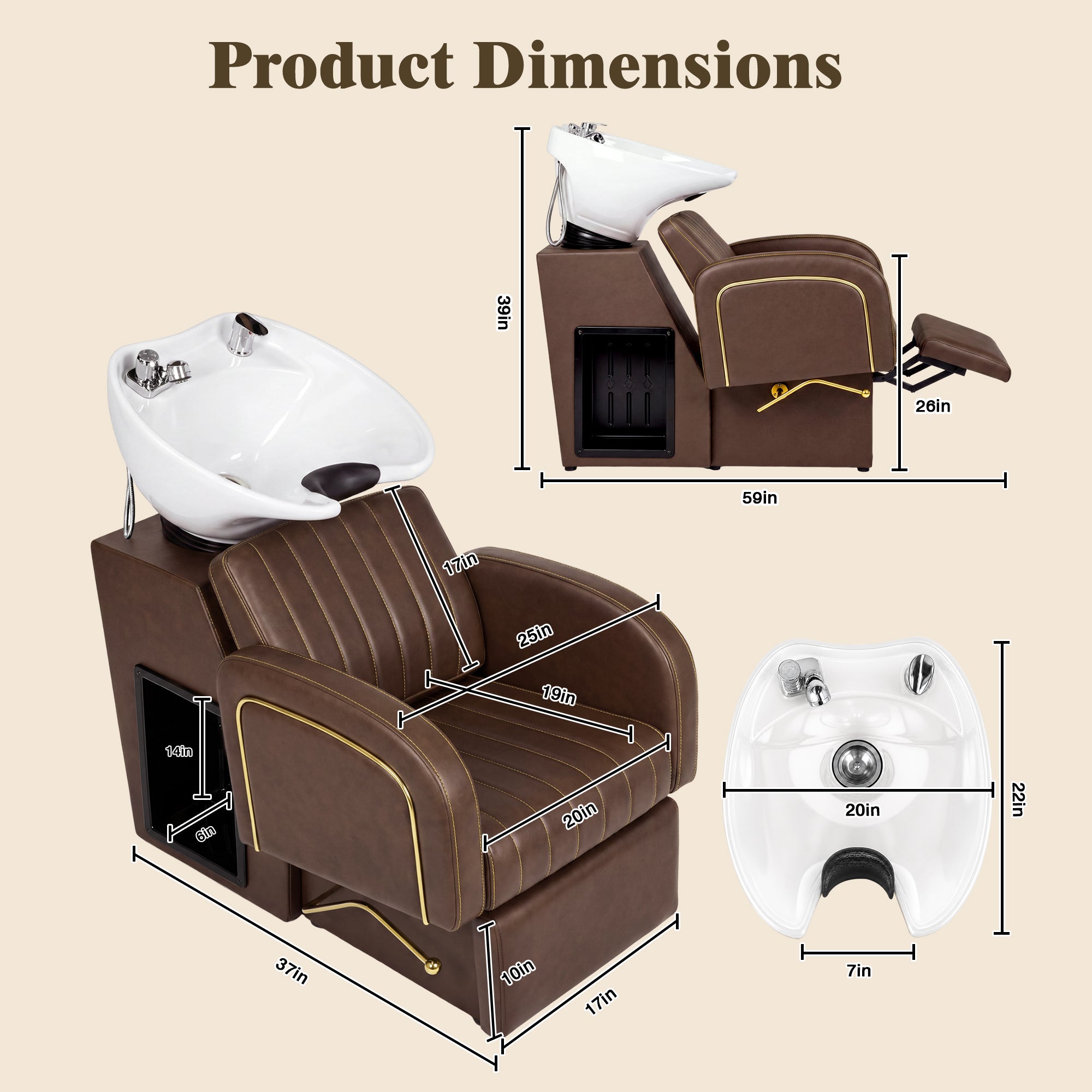 Advwin Salon Shampoo Bowl and Chair Set