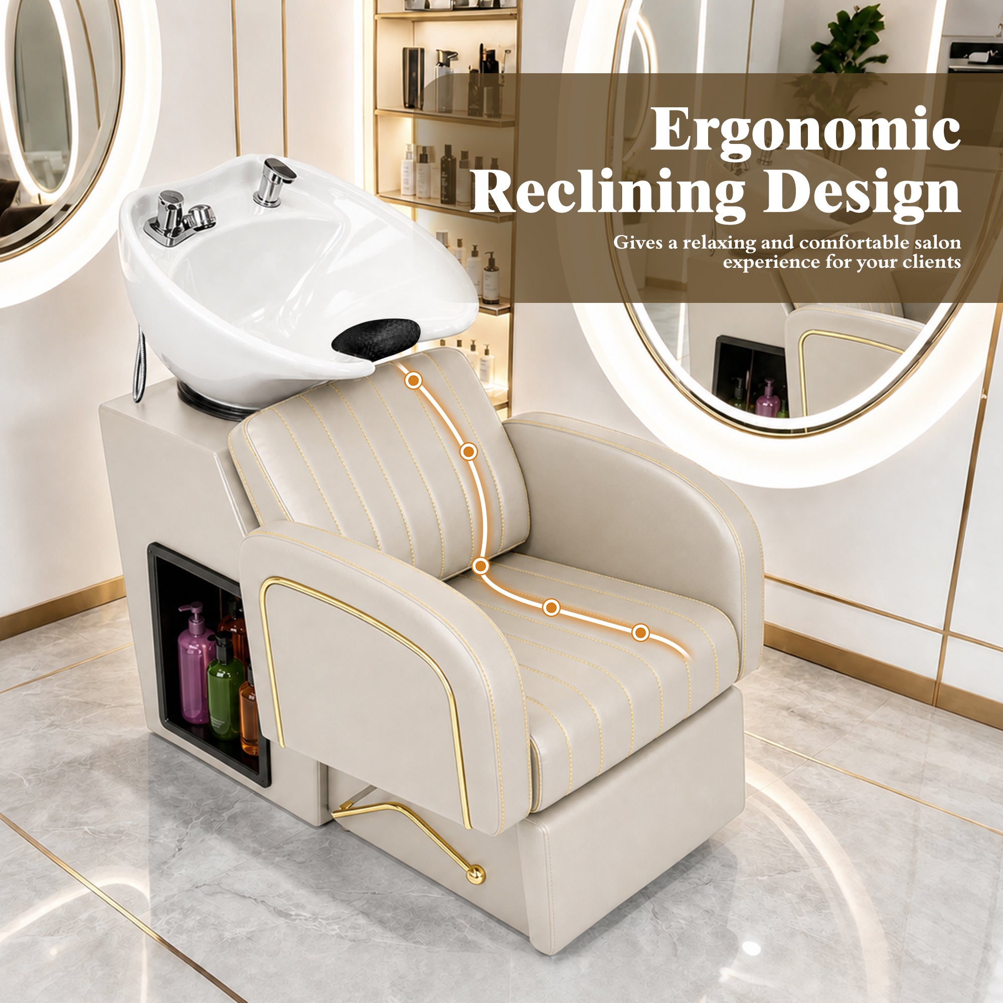 Advwin Salon Shampoo Bowl and Chair Set