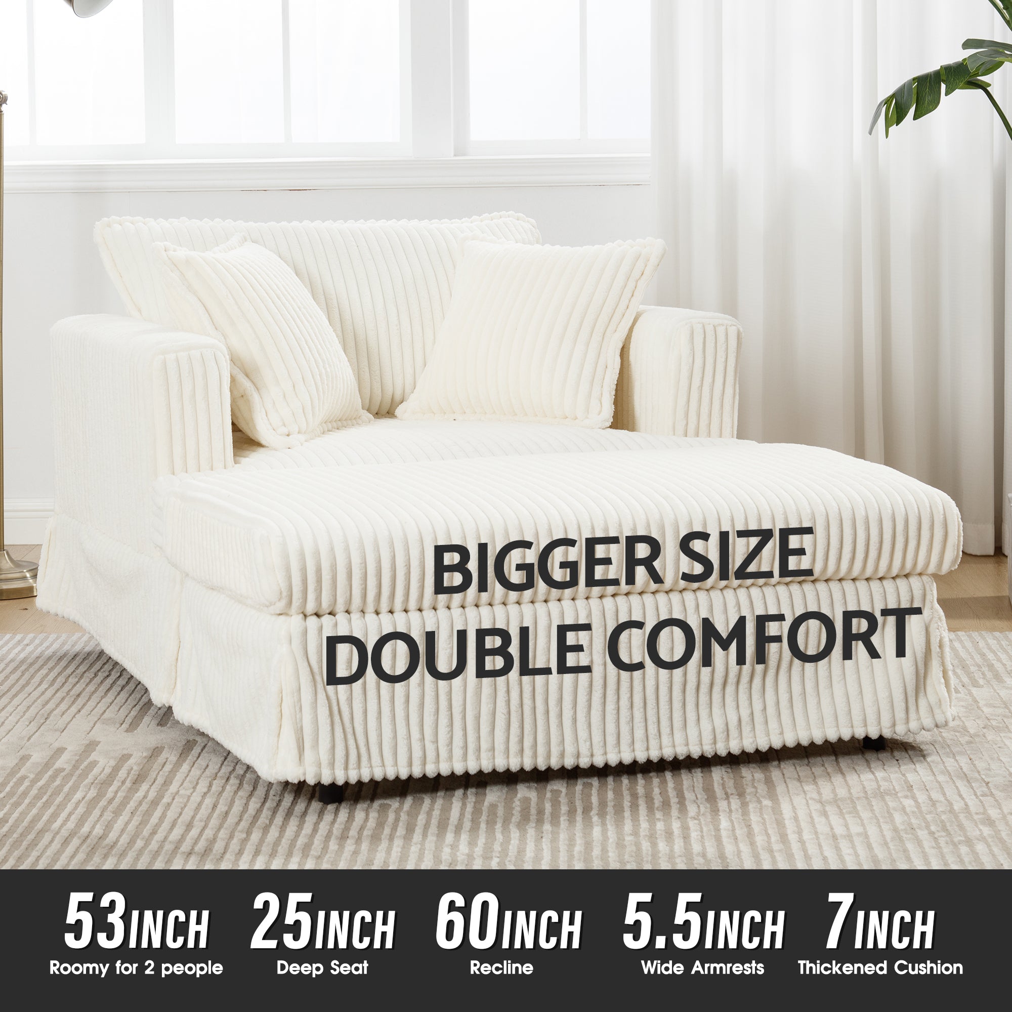 Advwin Single Sofa Oversized Chaise Lounge