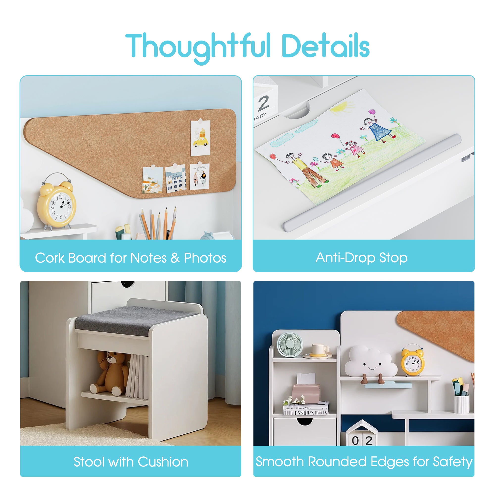 Advwin Multifunctional Kids Desk and Chair Set