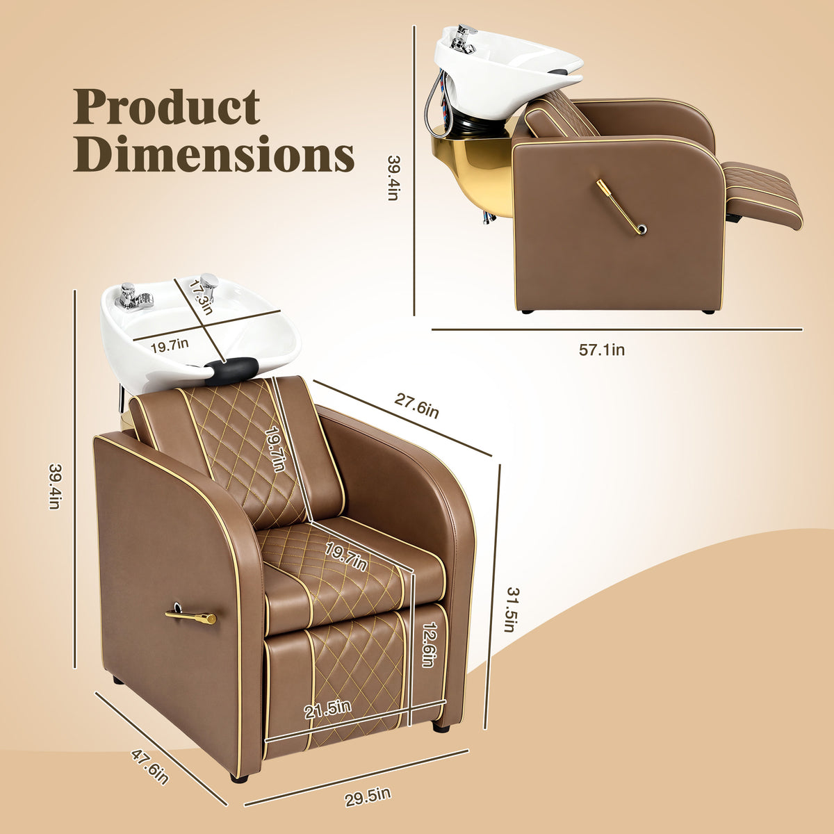 Advwin Shampoo Station w/ Adjustable Ceramic Bowl