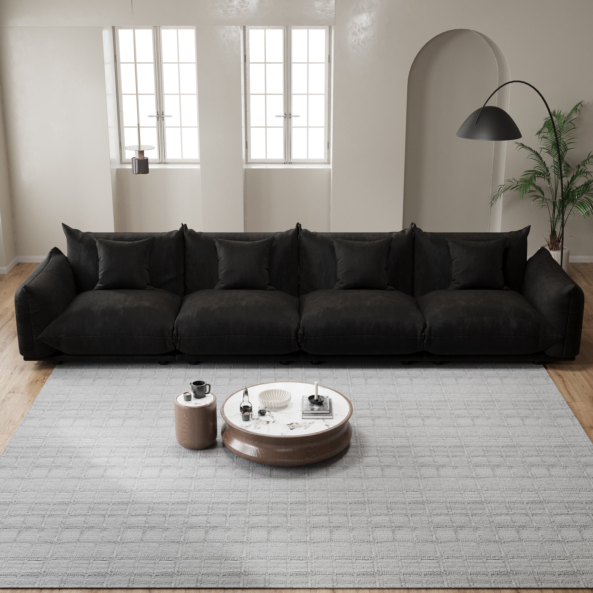 Advwin Modern Minimalist Chenille Modular Sectional Sofa